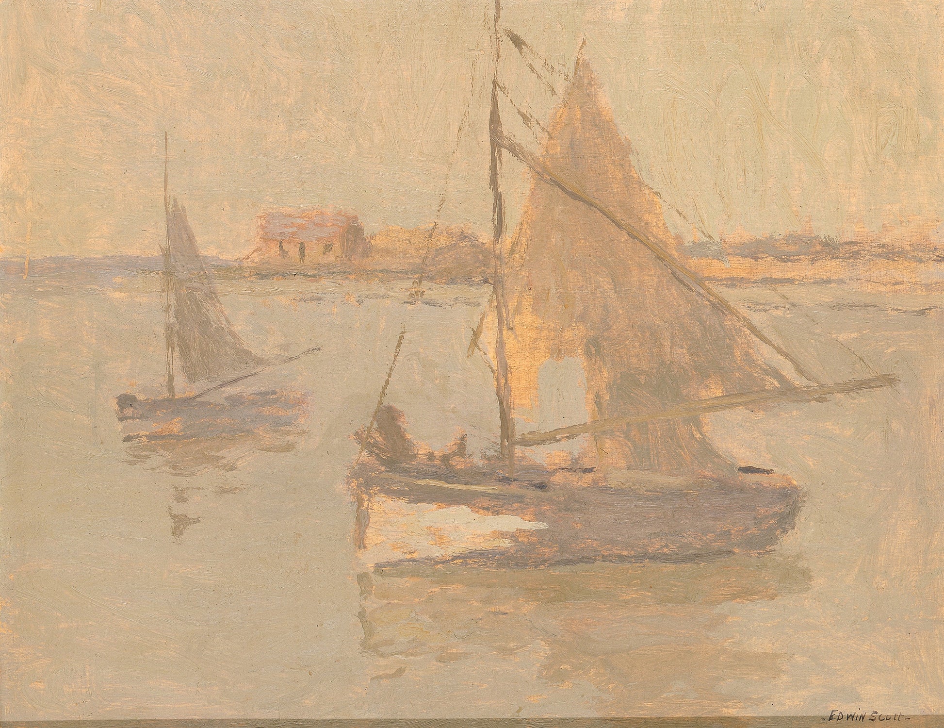 Frank Edwin Scott:Honfleur Fishing Boats no. 1,16x12"(A3)Poster