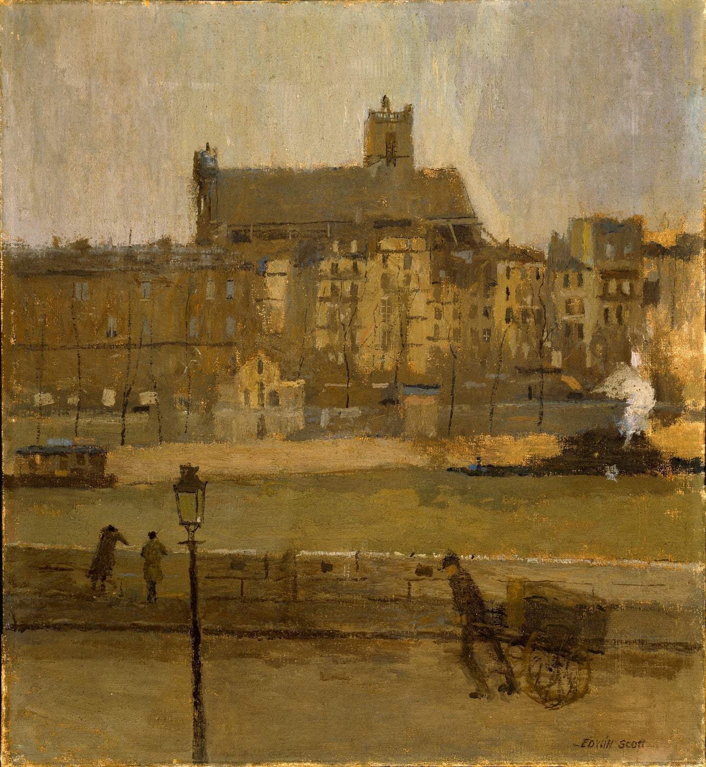 Frank Edwin Scott:Quai de la Seine, Eglise St. Gervais,16x12"(A3)Poster