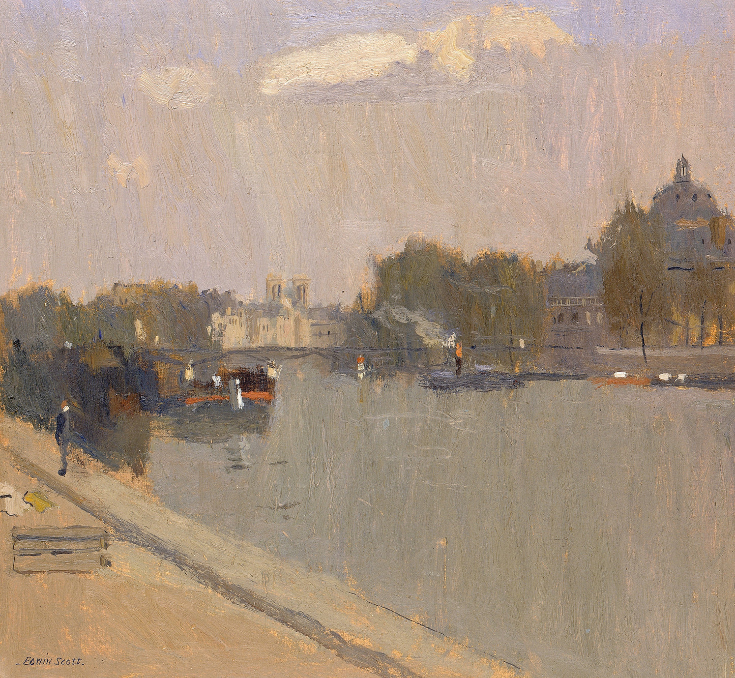 Frank Edwin Scott:The Seine at Paris (L'Institute),16x12"(A3)Poster