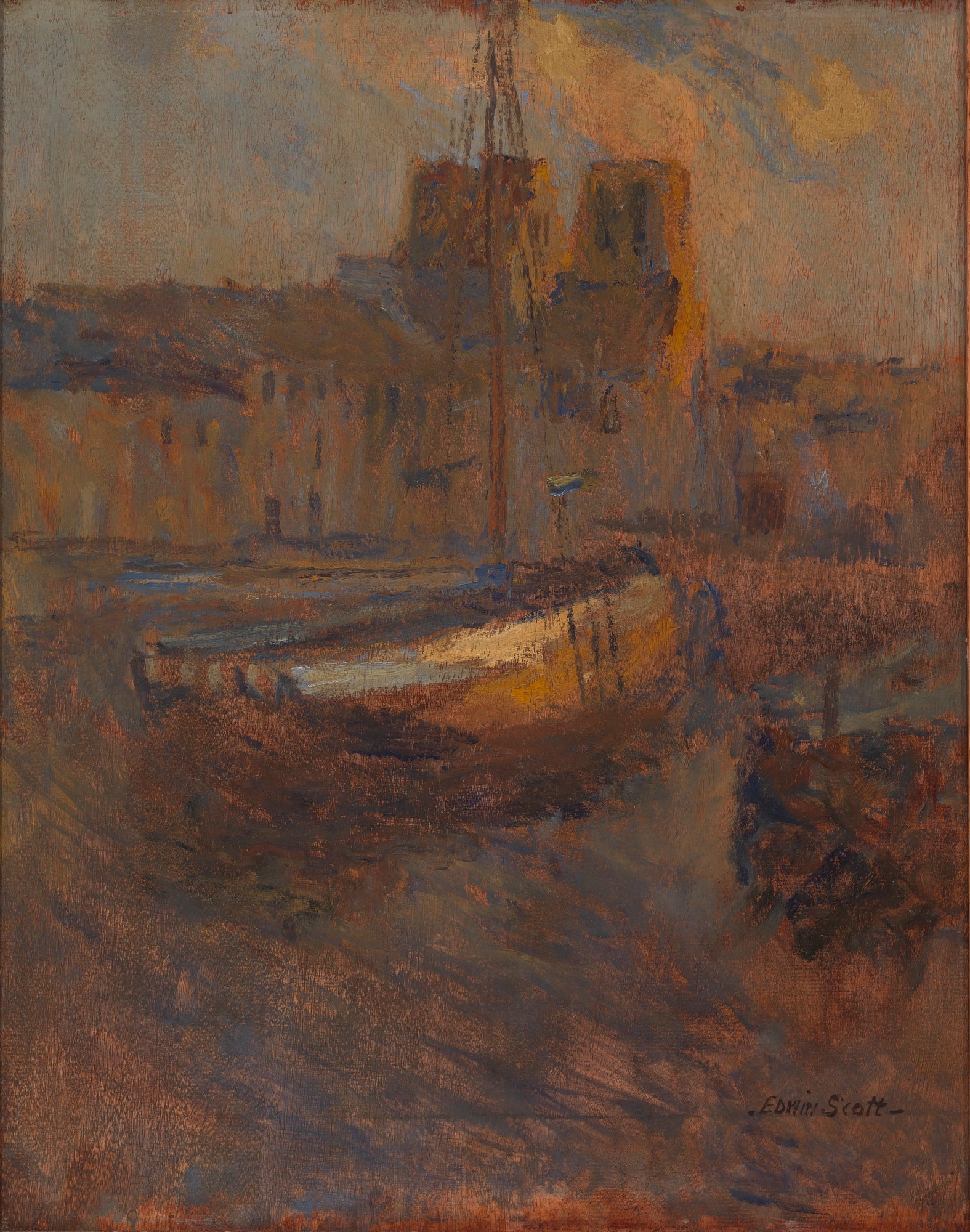 Frank Edwin Scott:Ships at Anchor, Cherbourg no. II,16x12"(A3)Poster