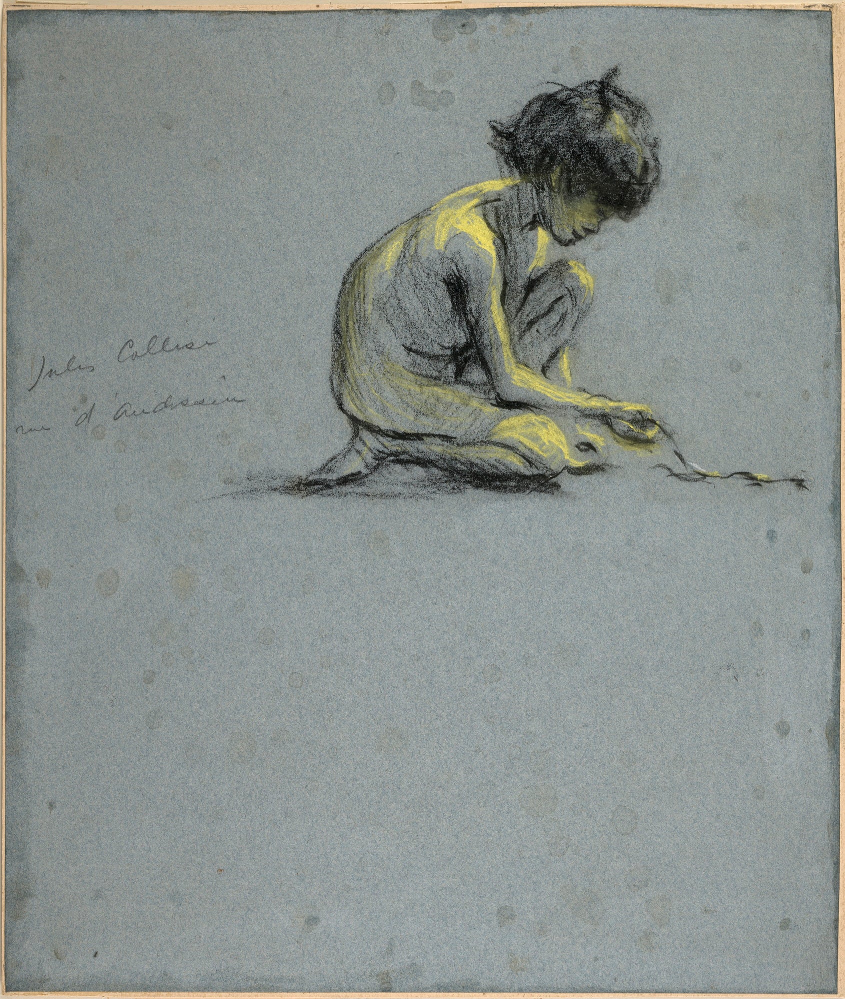 Alice Pike Barney:Crouching Boy with Snake,16x12"(A3)Poster