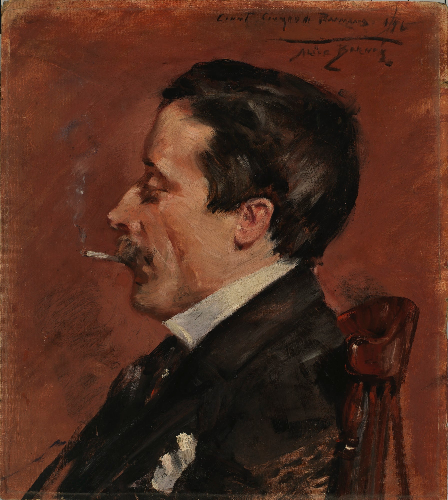 Alice Pike Barney:Man with Cigarette,16x12"(A3)Poster