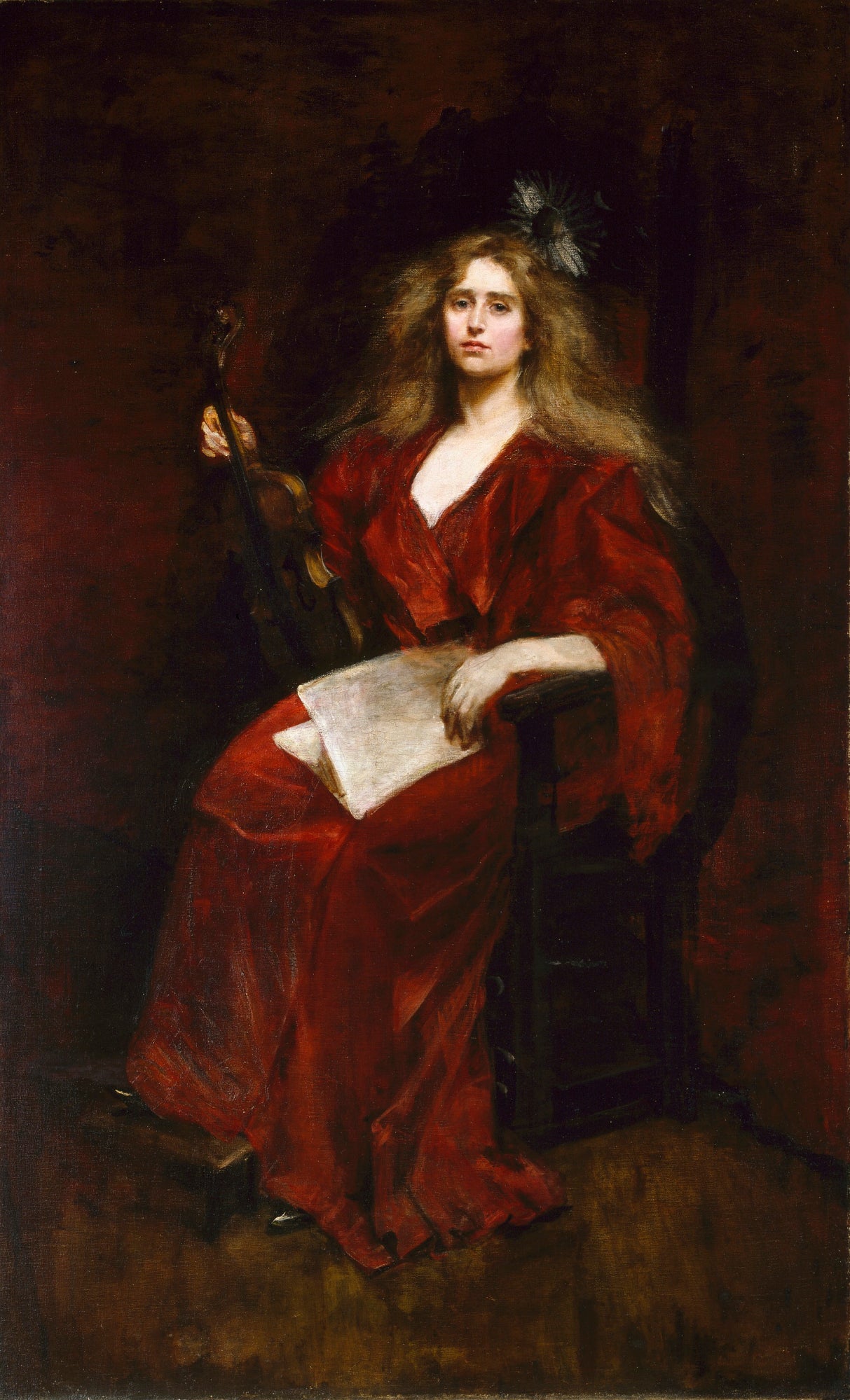 Alice Pike Barney:Natalie with Violin,16x12"(A3)Poster