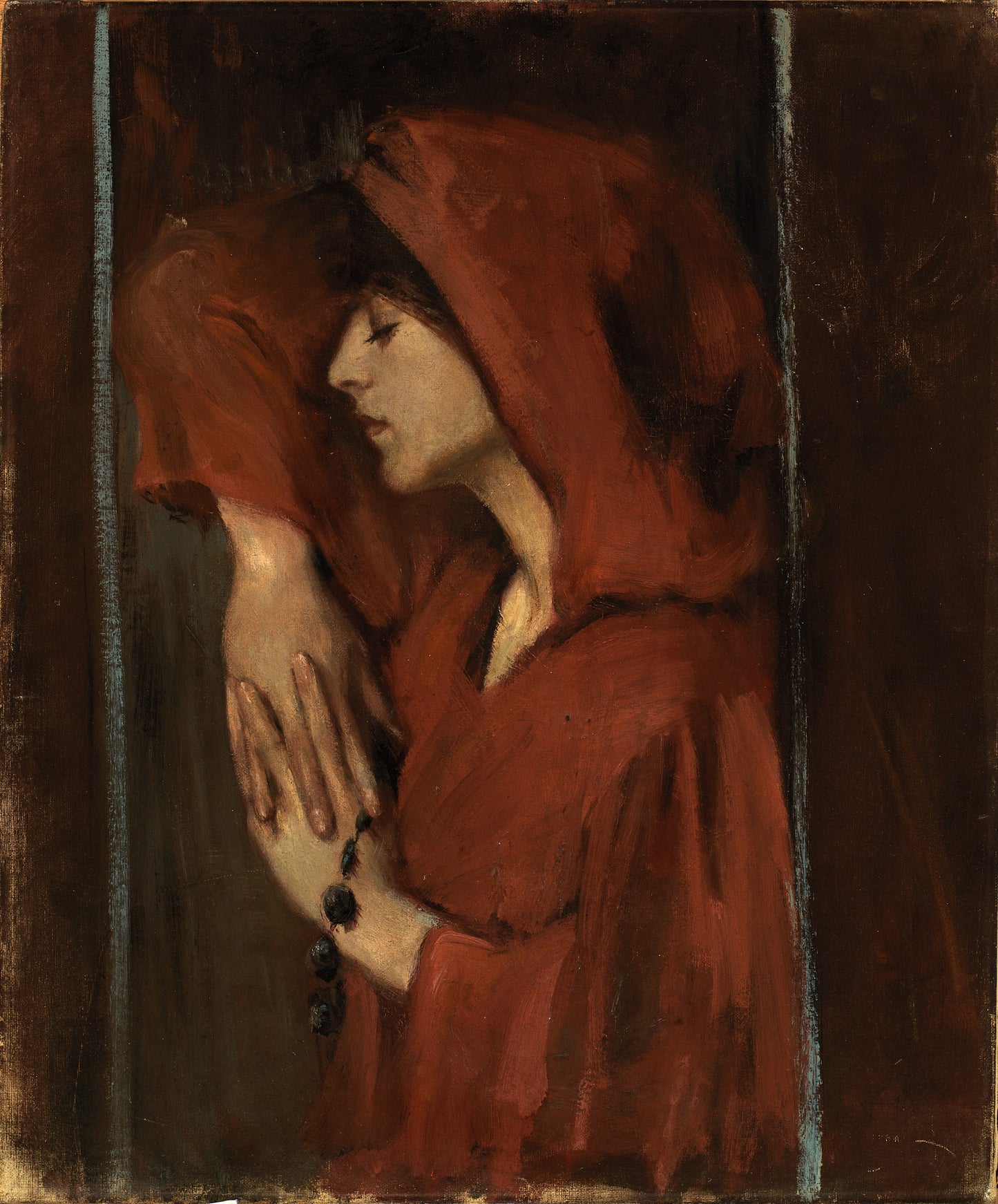 Alice Pike Barney:Woman with Red Hood,16x12"(A3)Poster
