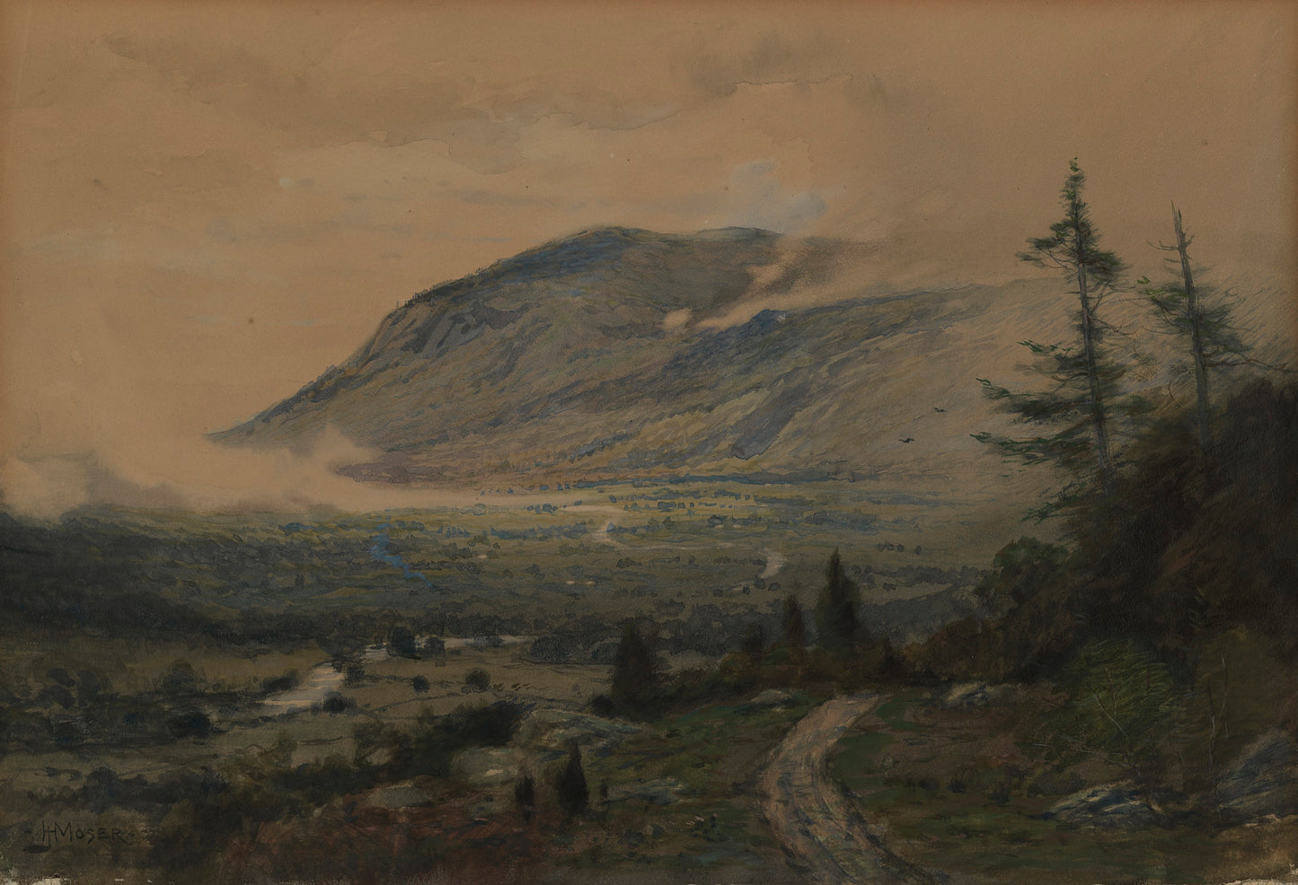 James Henry Moser:Mountain and Valley,16x12"(A3)Poster