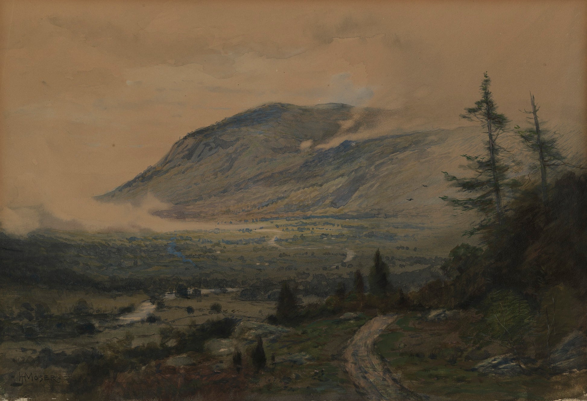 James Henry Moser:Mountain and Valley,16x12"(A3)Poster