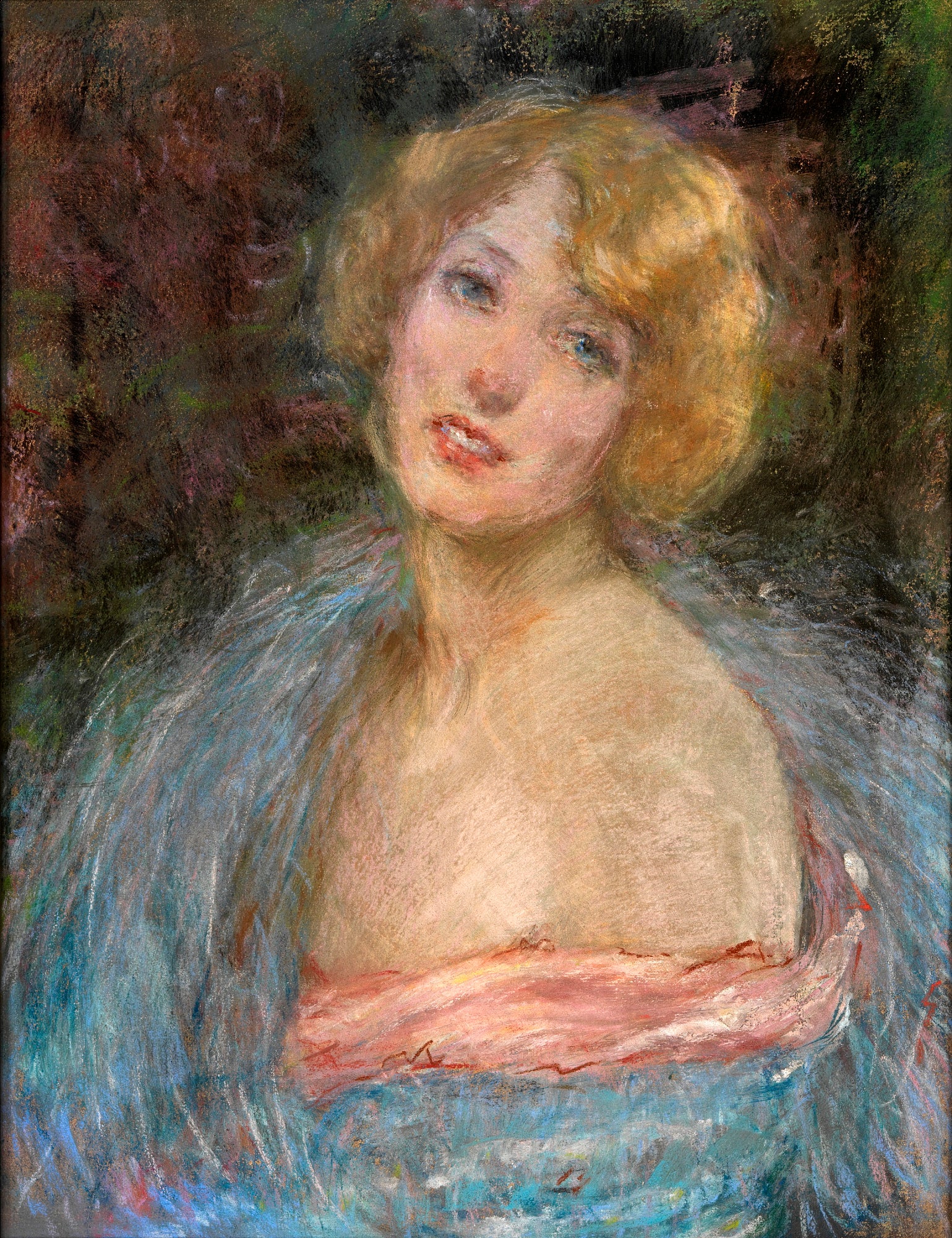 Alice Pike Barney:Blonde Girl with Boa,16x12"(A3)Poster