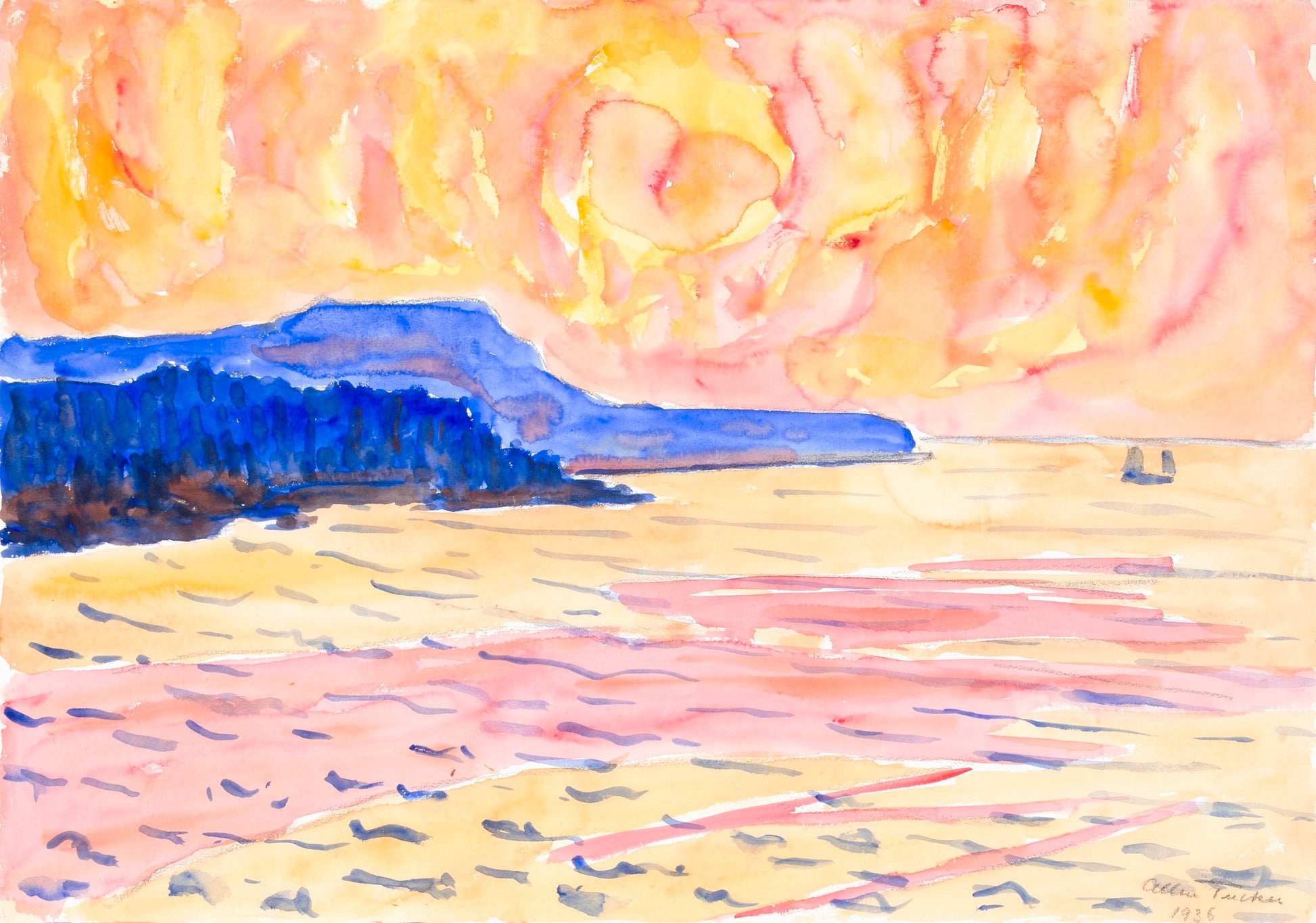 Allen Tucker:Watercolor no. 6, Blue Coast,16x12"(A3)Poster