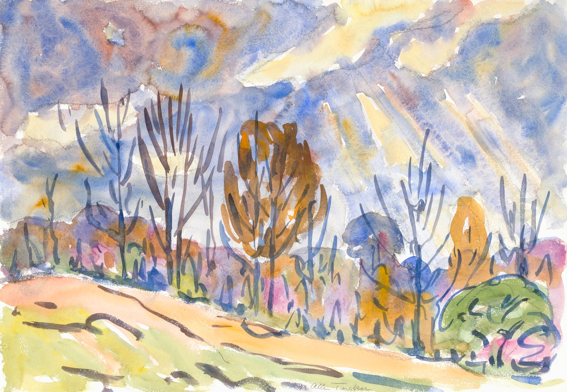 Allen Tucker:Watercolor no. 63, Road,16x12"(A3)Poster