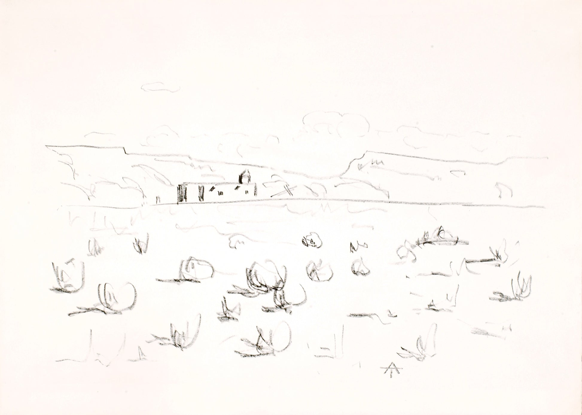 Allen Tucker:Prairie with Church in Background,16x12"(A3)Poster