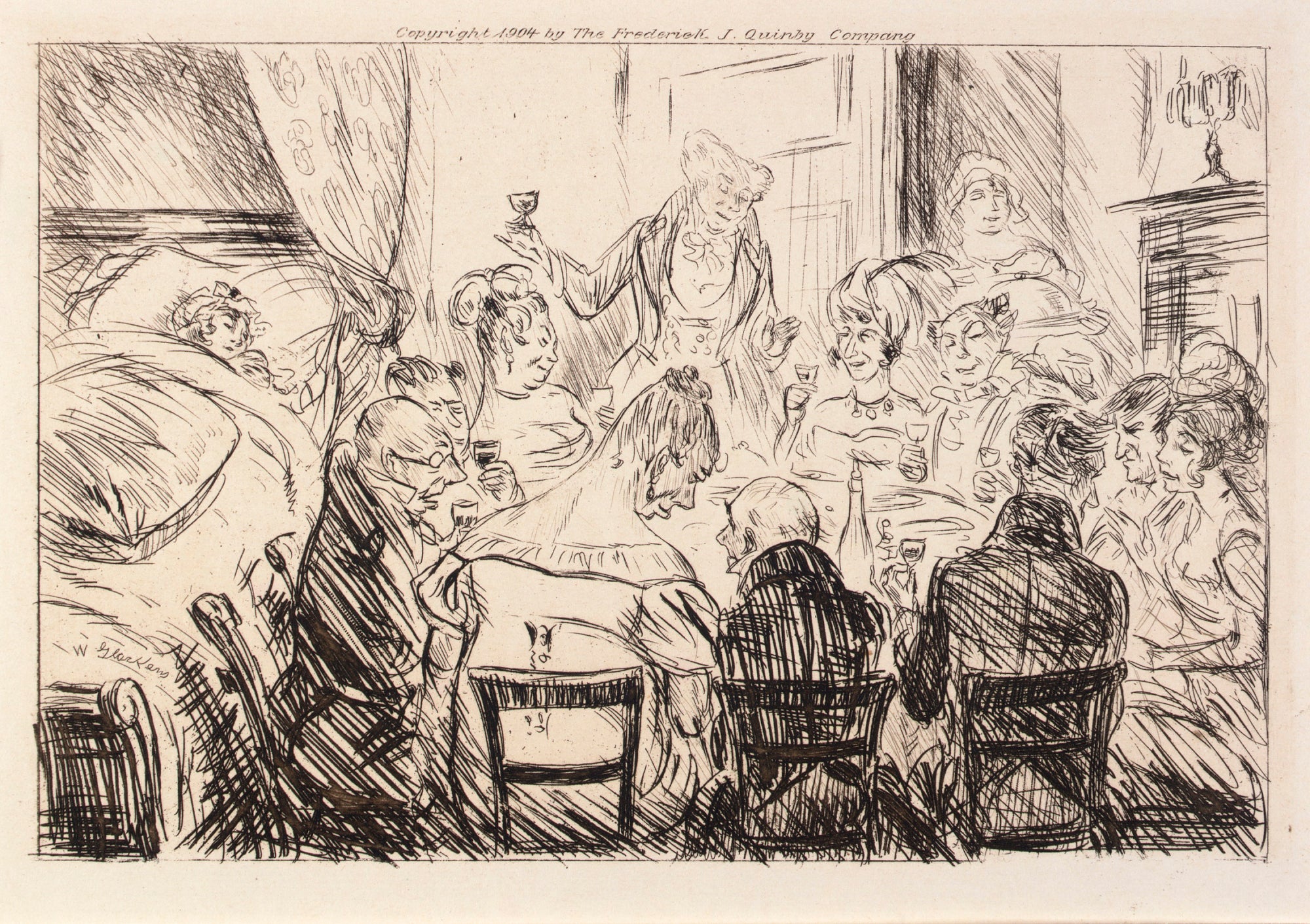 William Glackens:Nothing Was Heard but the Clatter of Plates,16x12"(A3)Poster