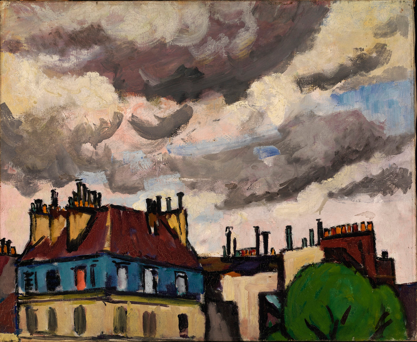 H. Lyman Saÿen:Rooftops and Clouds, Paris,16x12"(A3)Poster