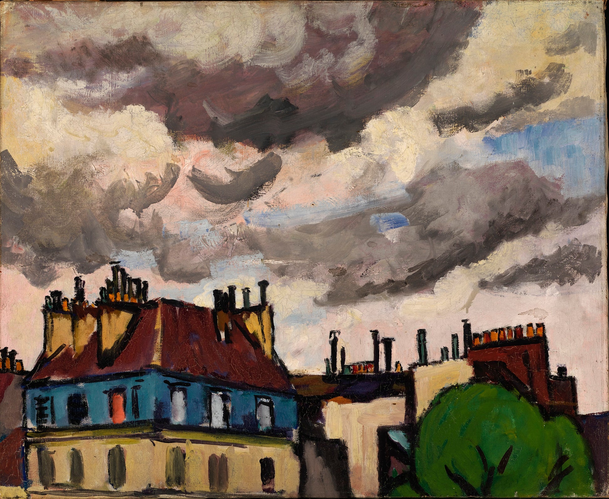 H. Lyman Saÿen:Rooftops and Clouds, Paris,16x12"(A3)Poster