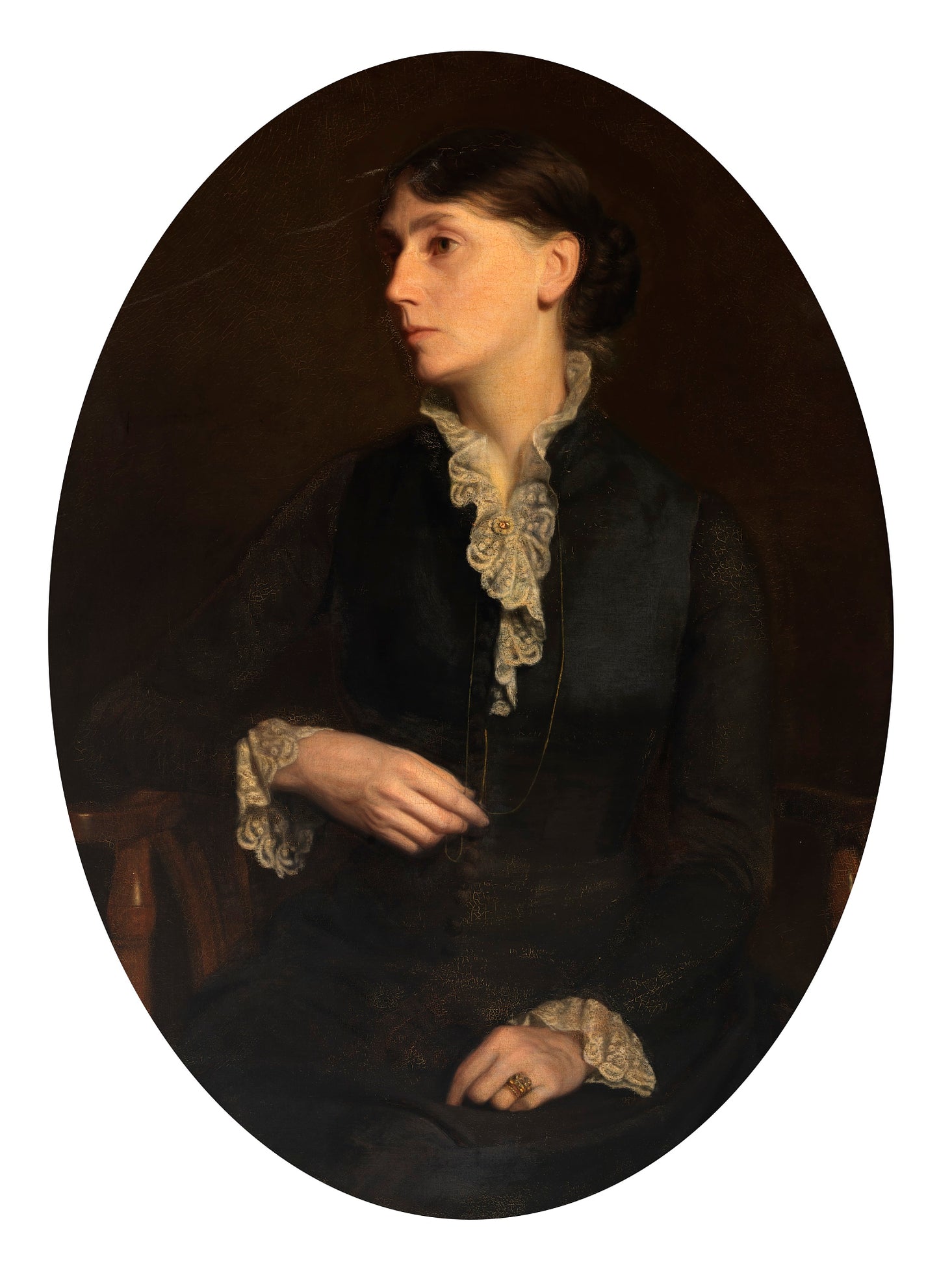 Oliver Ingraham Lay:Portrait of Fidelia Bridges,16x12"(A3)Poster