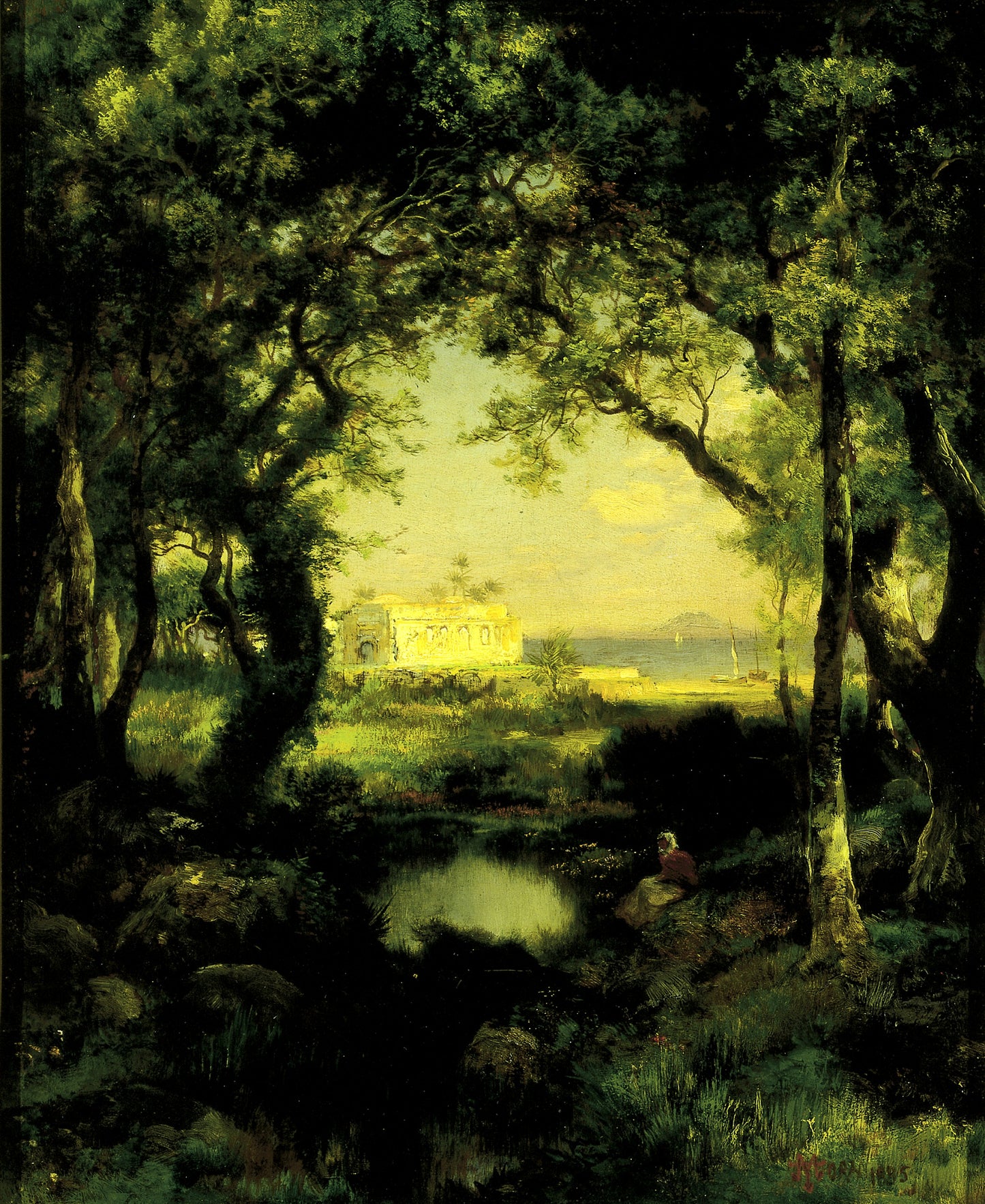 Thomas Moran:A Mexican Hacienda, Lake Cuitzeo,16x12"(A3)Poster