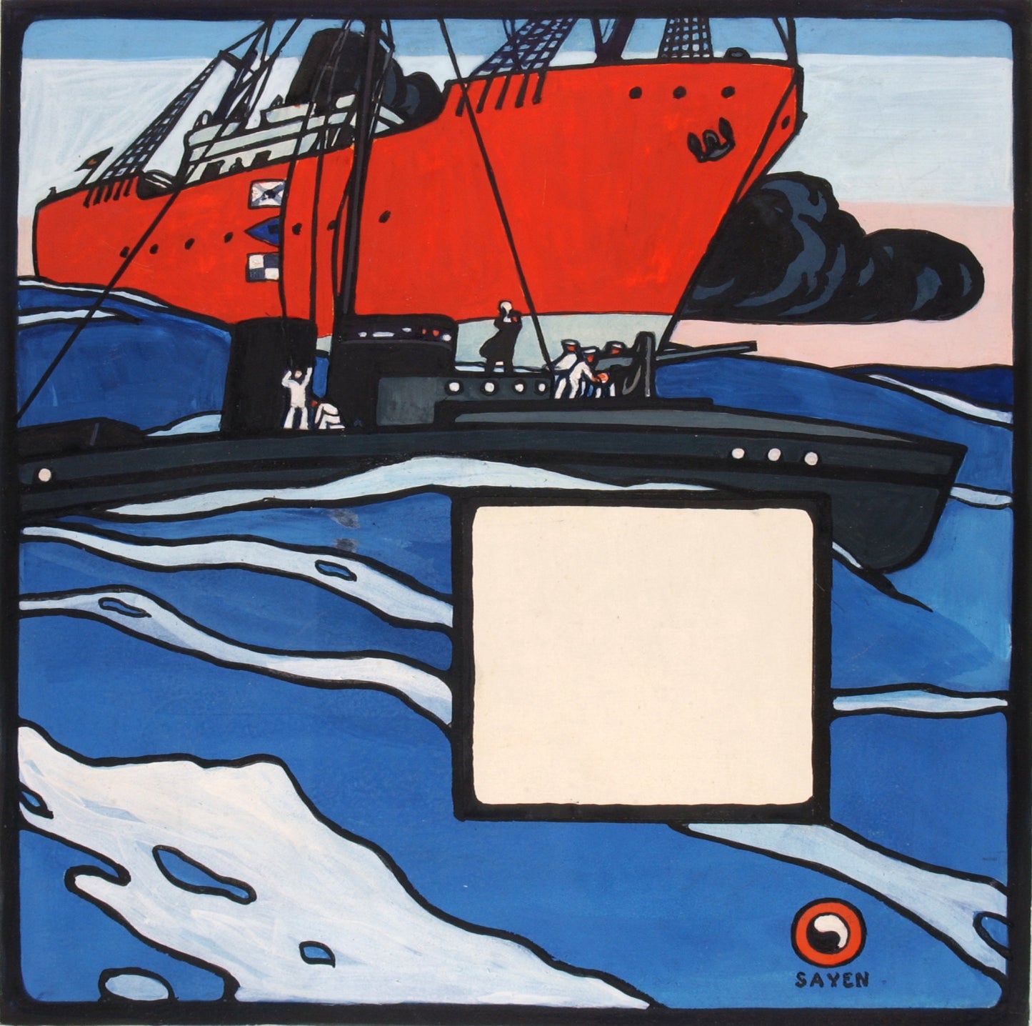 H. Lyman Saÿen:Untitled (Naval Action),16x12"(A3)Poster