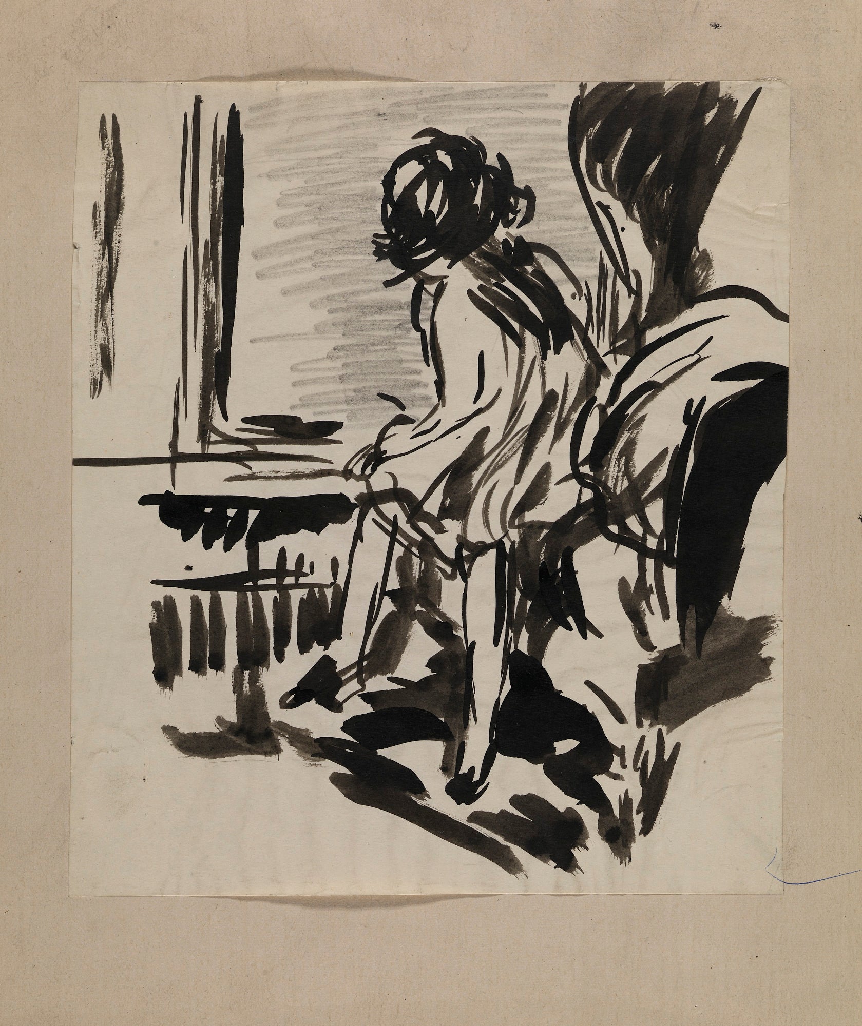 H. Lyman Saÿen:Untitled (Seated Figure),16x12"(A3)Poster
