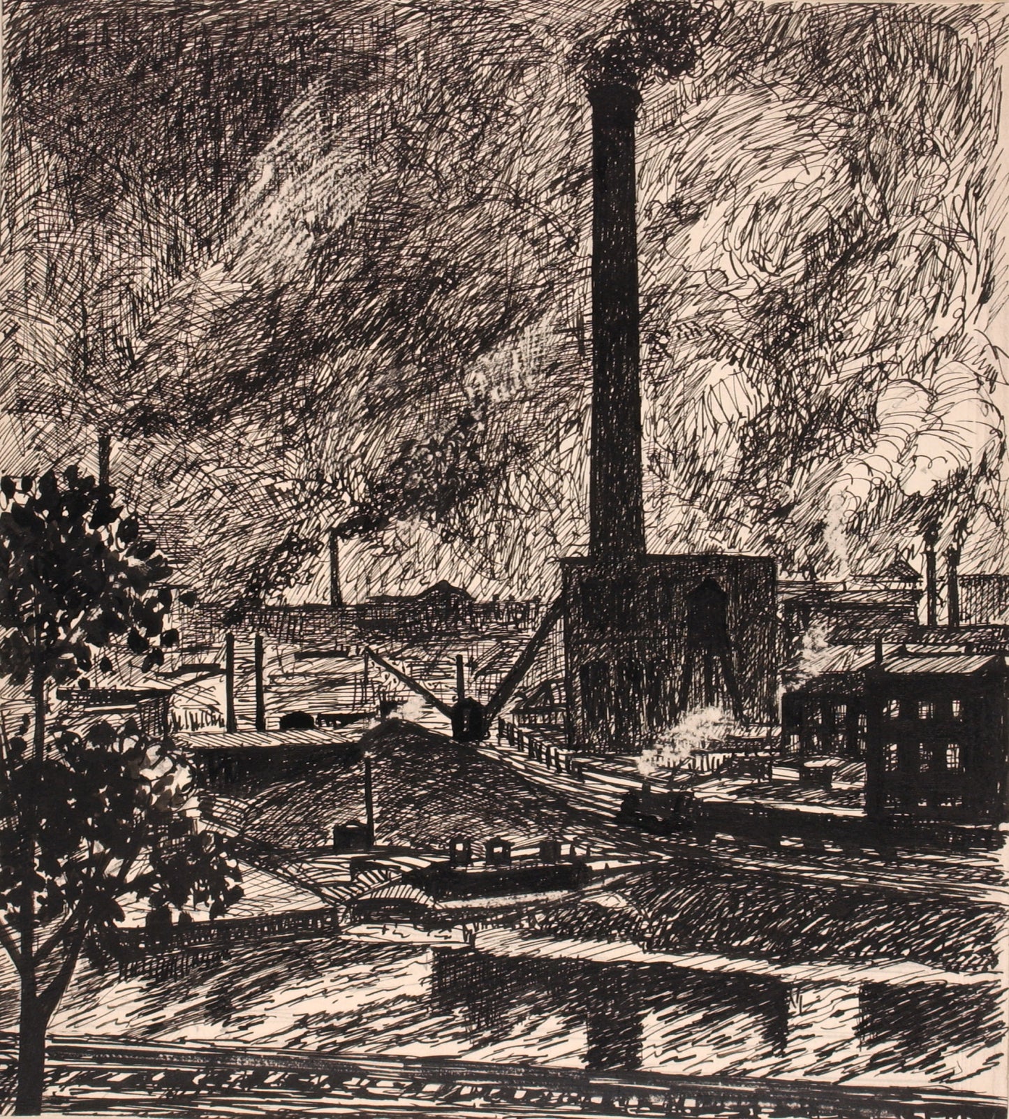 H. Lyman Saÿen:Untitled (Industrial Scene),16x12"(A3)Poster
