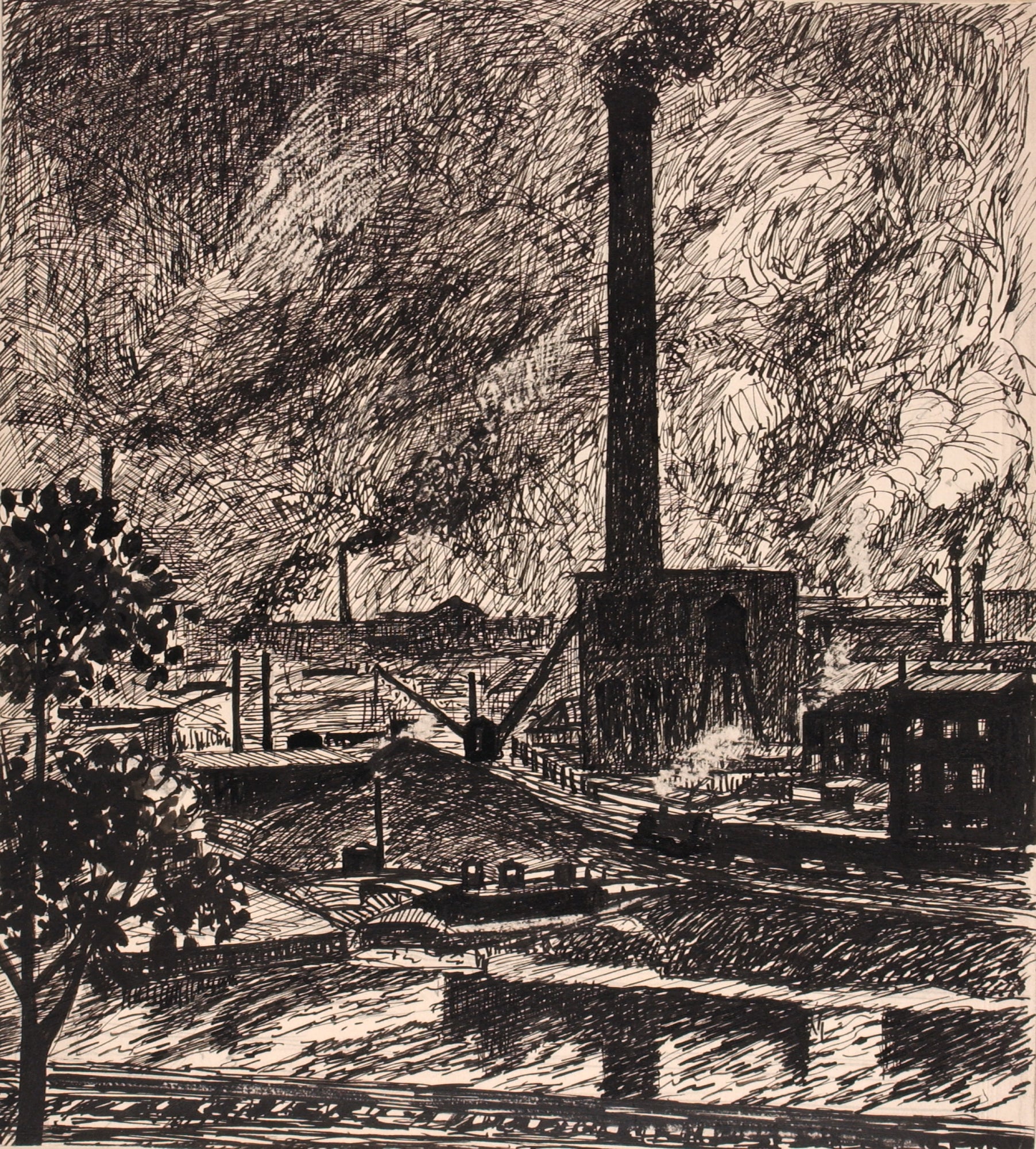 H. Lyman Saÿen:Untitled (Industrial Scene),16x12"(A3)Poster