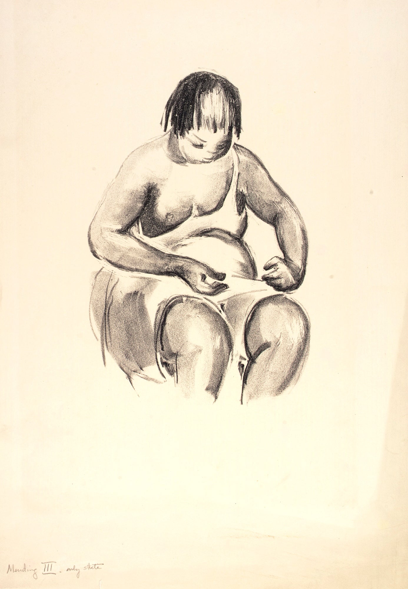 Anne Goldthwaite:Mending III,16x12"(A3)Poster