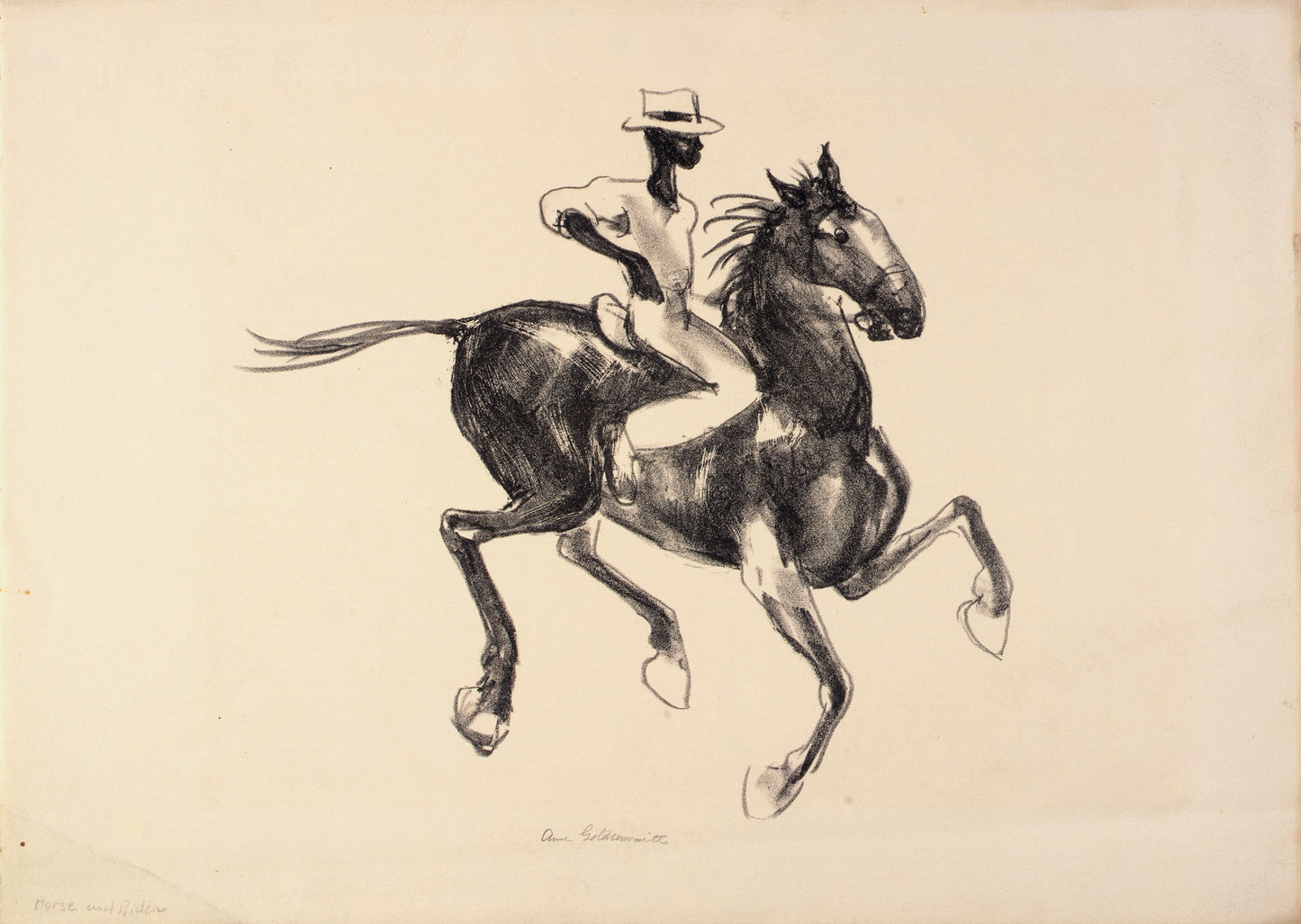 Anne Goldthwaite:Horse and Rider,16x12"(A3)Poster