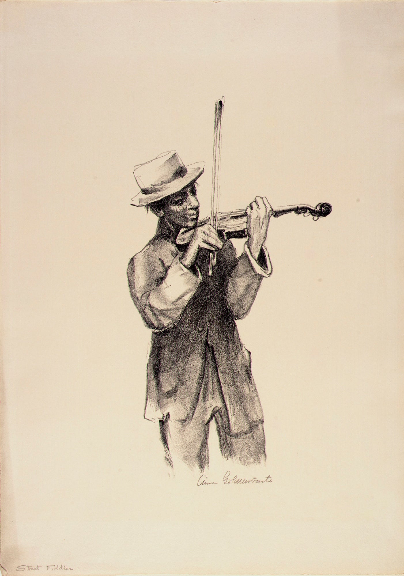 Anne Goldthwaite:Street Fiddler,16x12"(A3)Poster