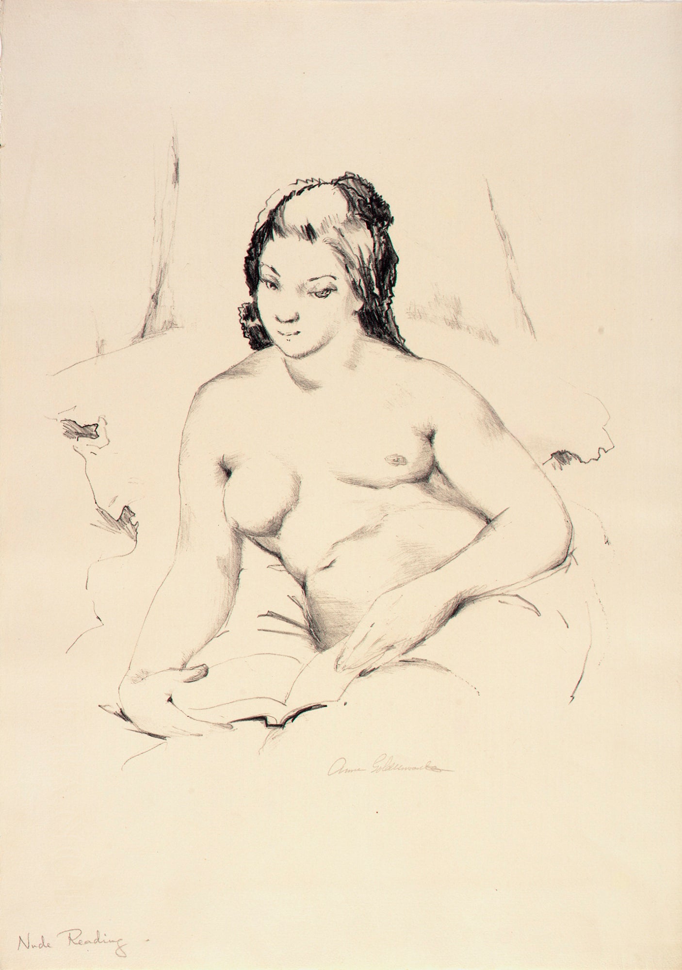 Anne Goldthwaite:Nude Reading,16x12"(A3)Poster