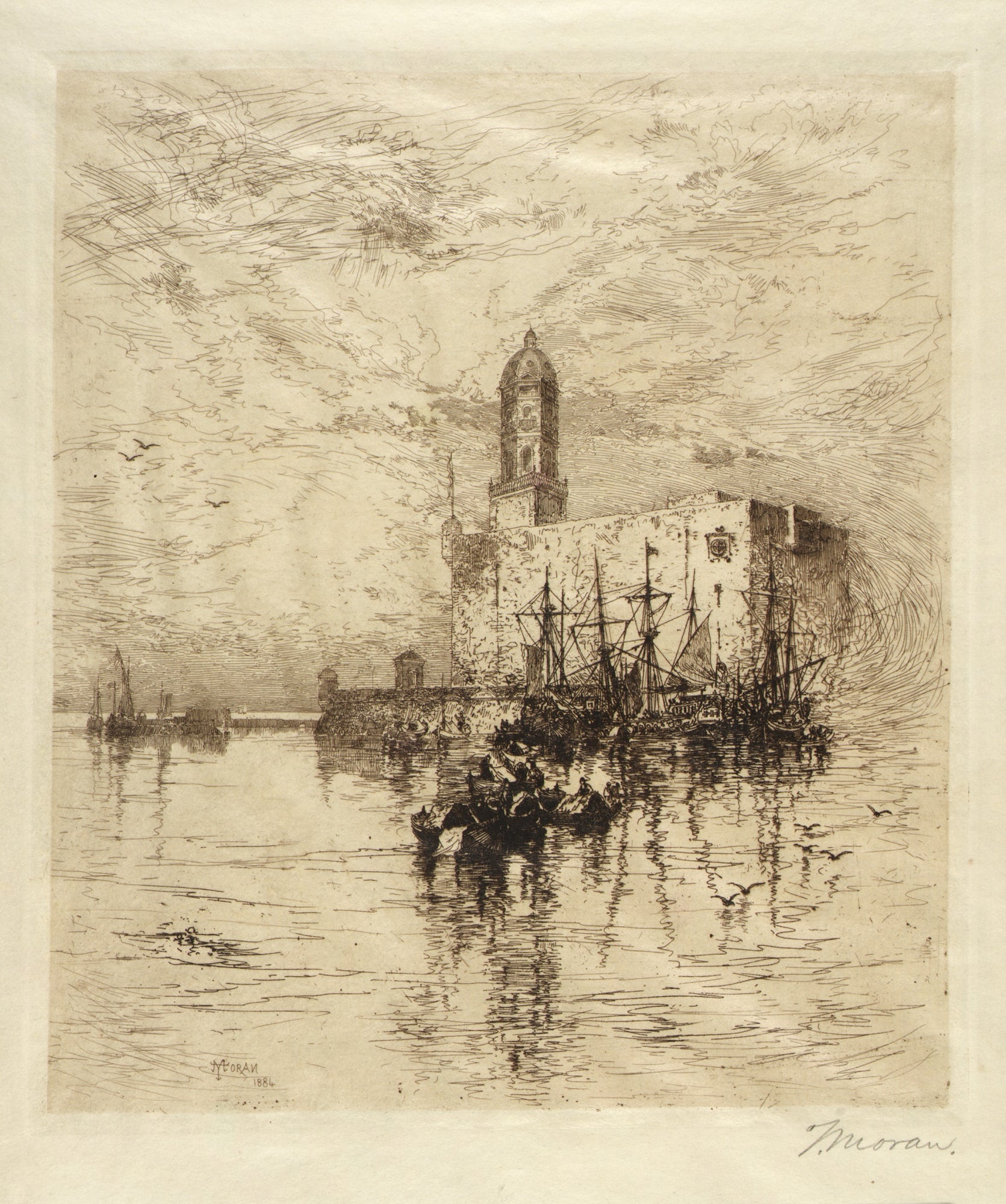 Thomas Moran:Castle of San Juan de Vlua, Vera Cruz,16x12"(A3)Poster