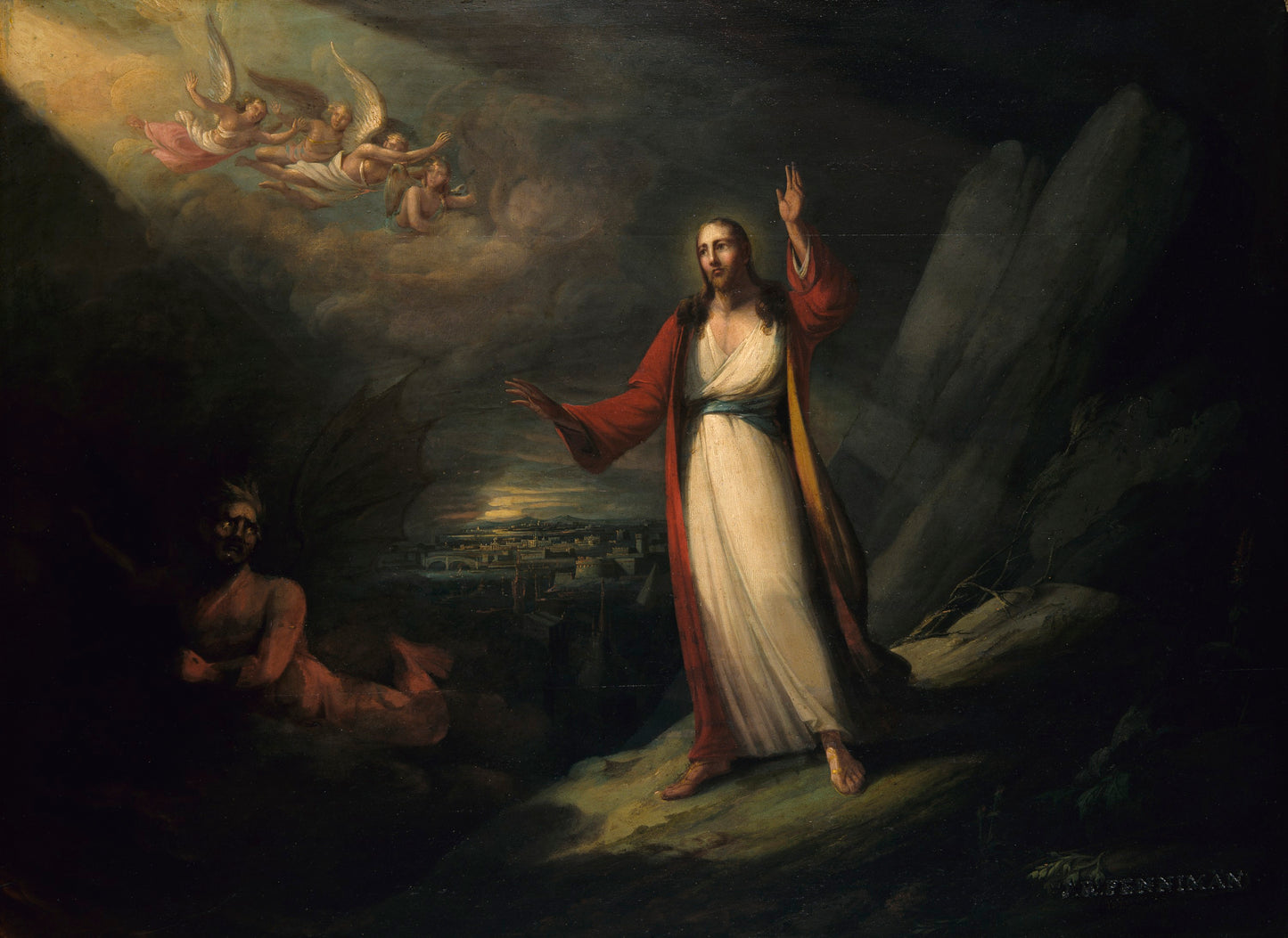 John Ritto Penniman:Christ Tempted by the Devil,16x12"(A3)Poster