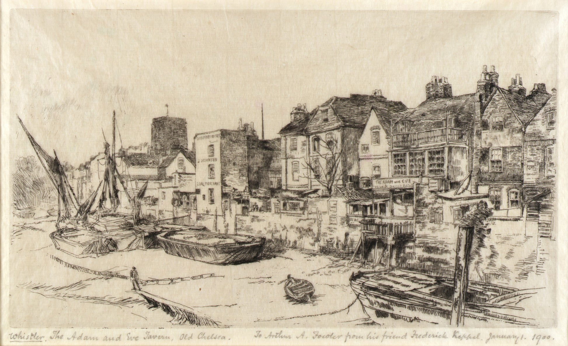 James McNeill Whistler:The Adam and Eve Tavern, Old Chelsea,16x12"(A3)Poster