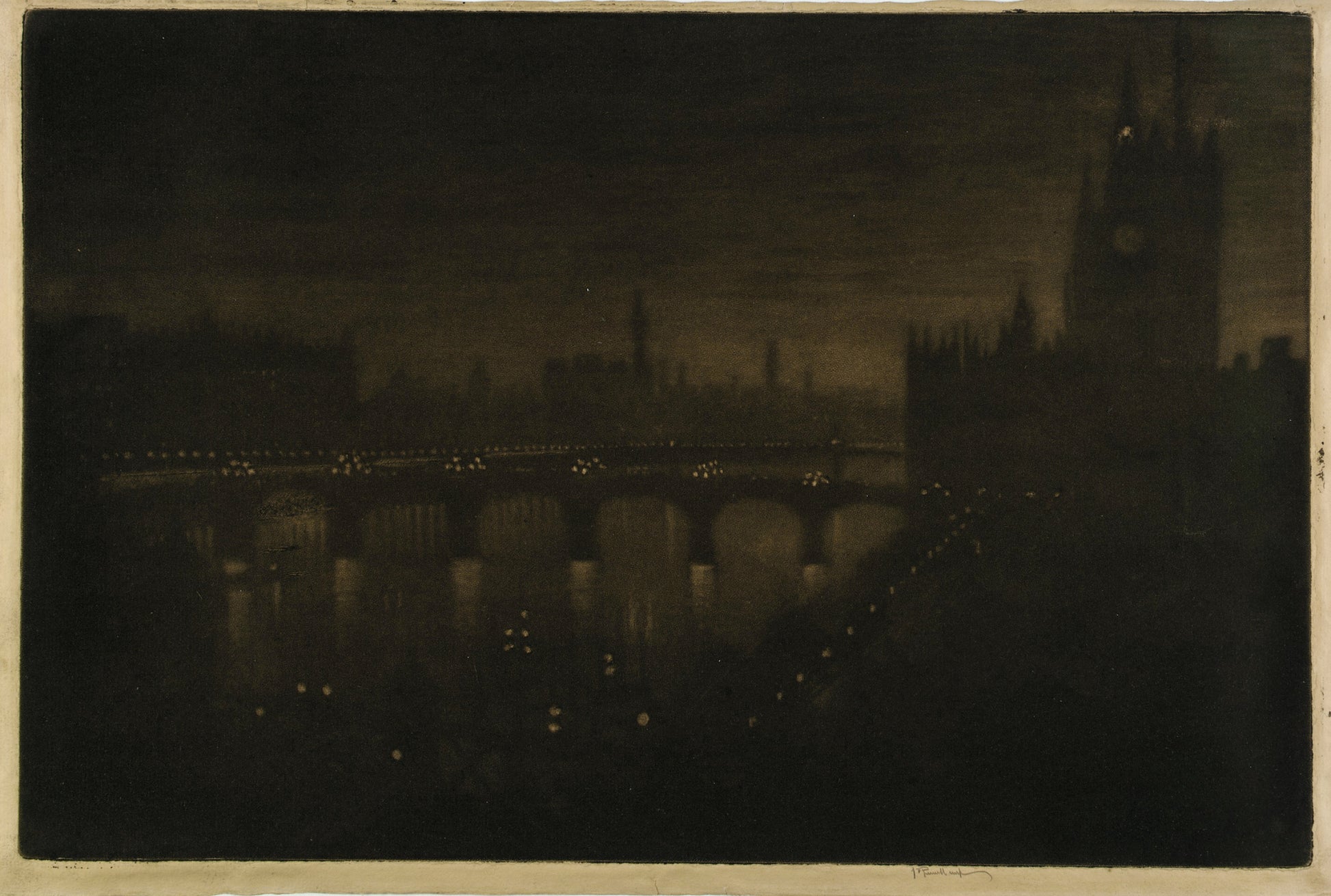 Joseph Pennell:Westminster Night--From My Studio Window,16x12"(A3)Poster