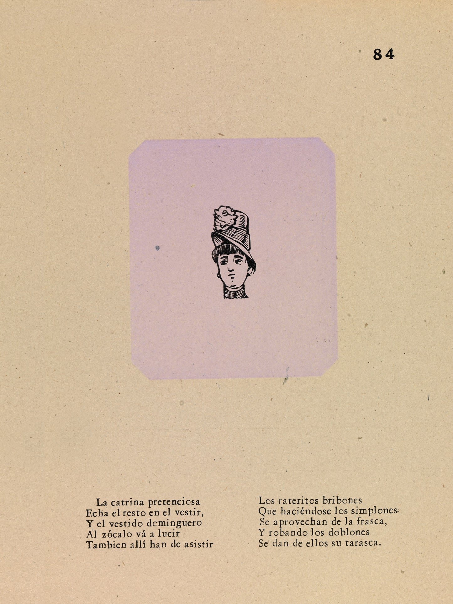 José Guadalupe Posada:Pretentious Coquette,16x12"(A3)Poster