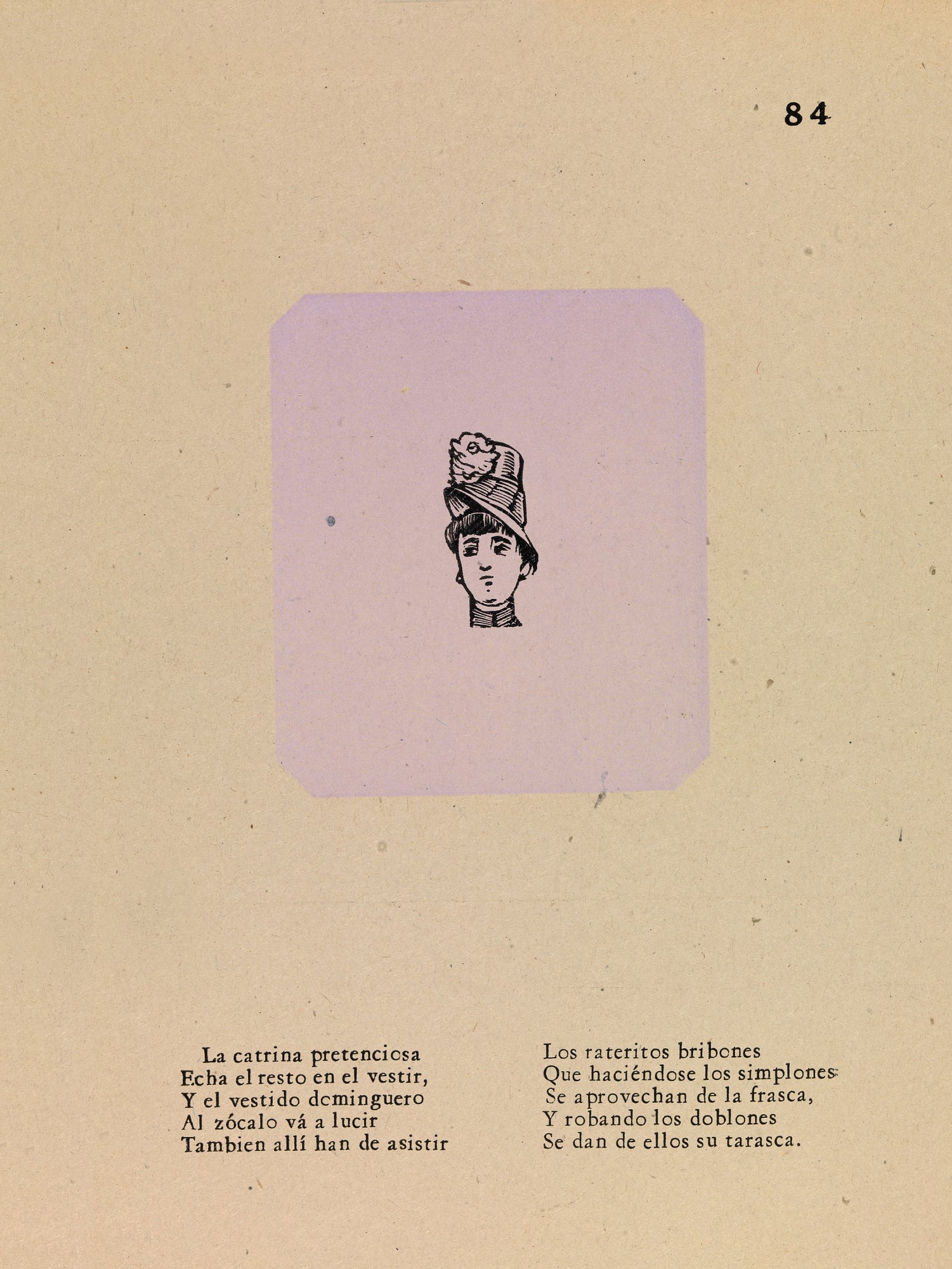 José Guadalupe Posada:Pretentious Coquette,16x12"(A3)Poster