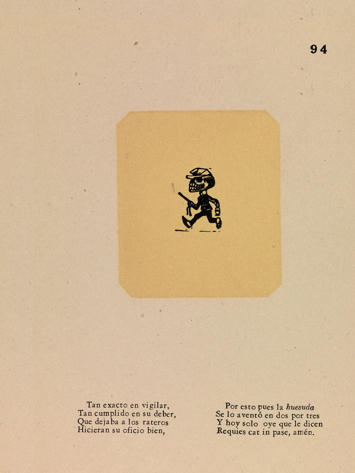 José Guadalupe Posada:Calavera for the Policeman,16x12"(A3)Poster