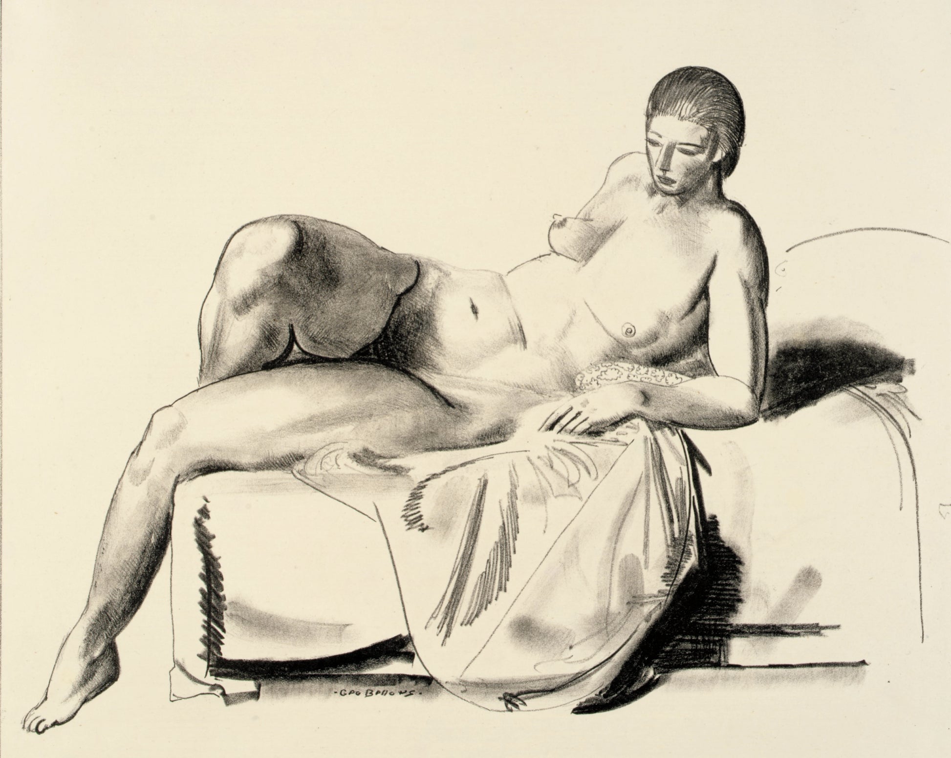 George Bellows:Nude Study, Classic on a Couch,16x12"(A3)Poster