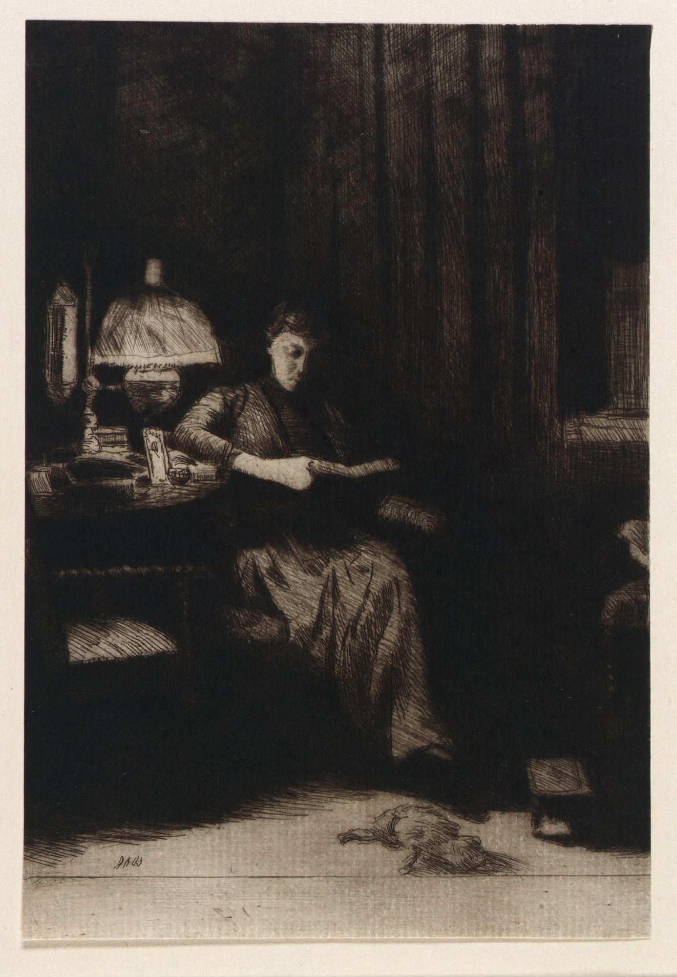 J. Alden Weir:The Evening Lamp,16x12"(A3)Poster