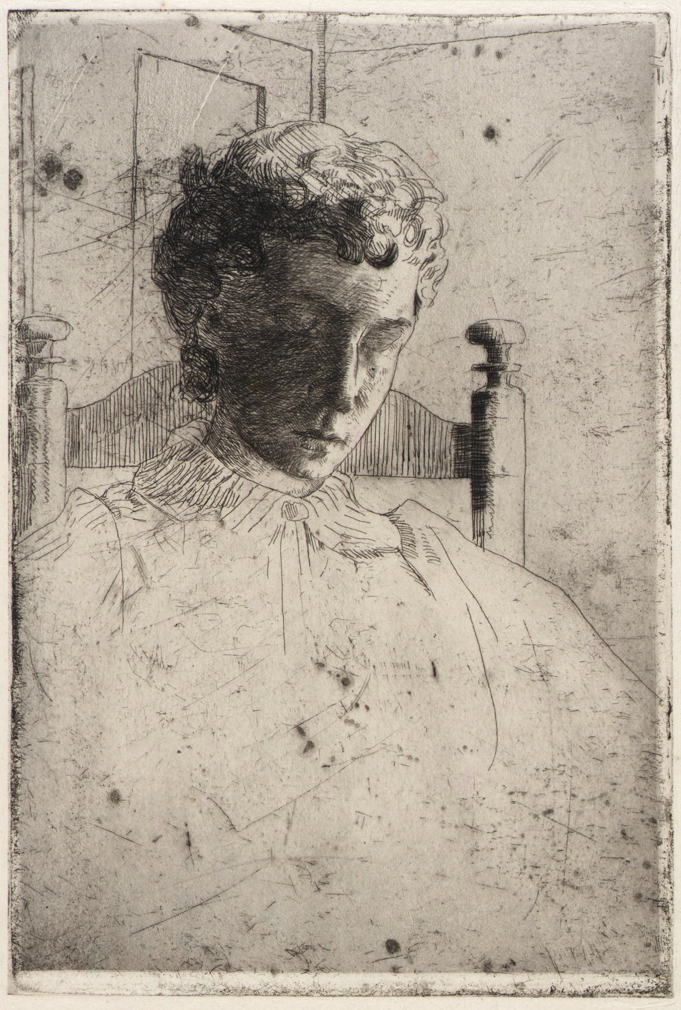 J. Alden Weir:Woman Looking Down,16x12"(A3)Poster