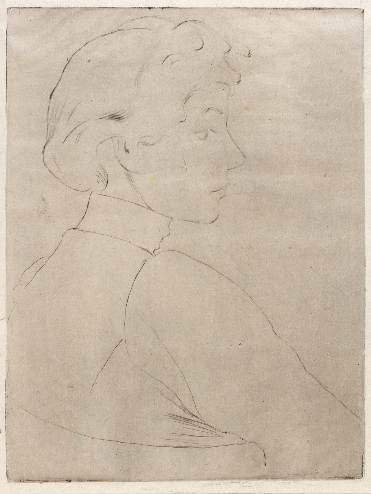 J. Alden Weir:Large Head in Profile,16x12"(A3)Poster