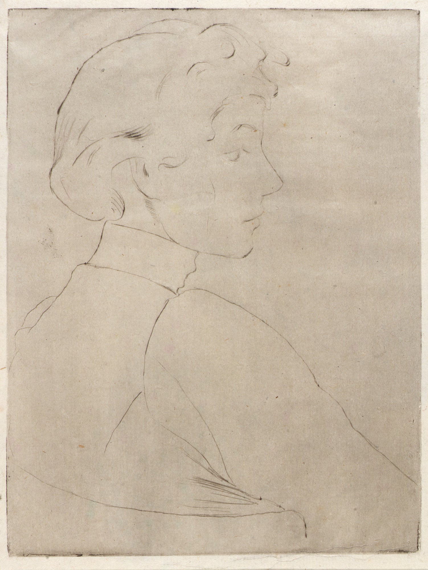 J. Alden Weir:Large Head in Profile,16x12"(A3)Poster