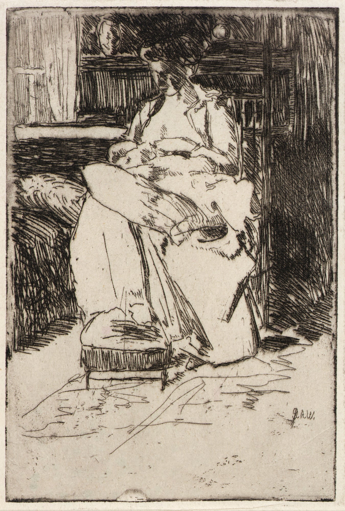 J. Alden Weir:Mother and Child no. 1,16x12"(A3)Poster