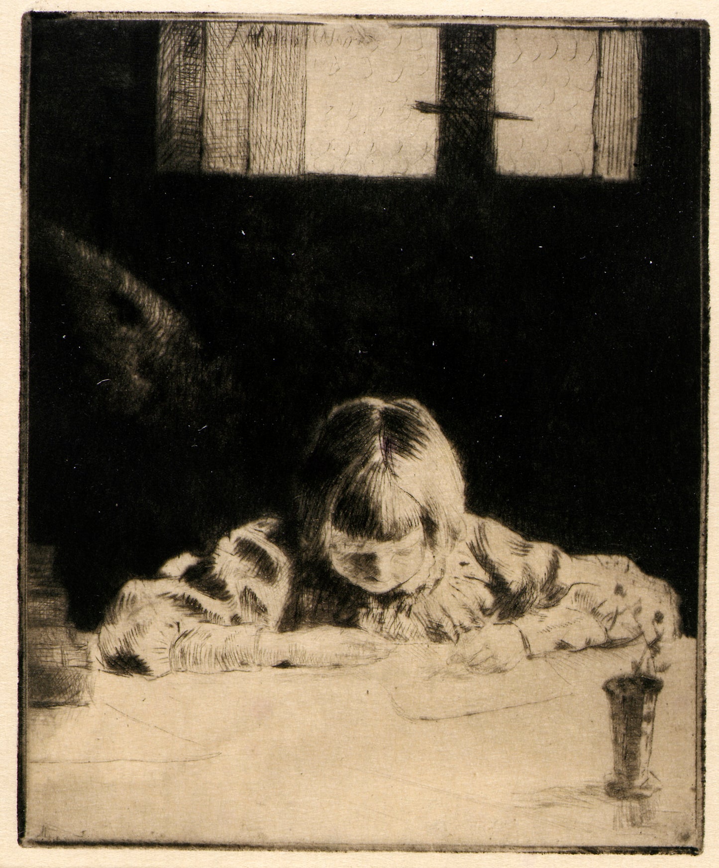 J. Alden Weir:The Little Student,16x12"(A3)Poster