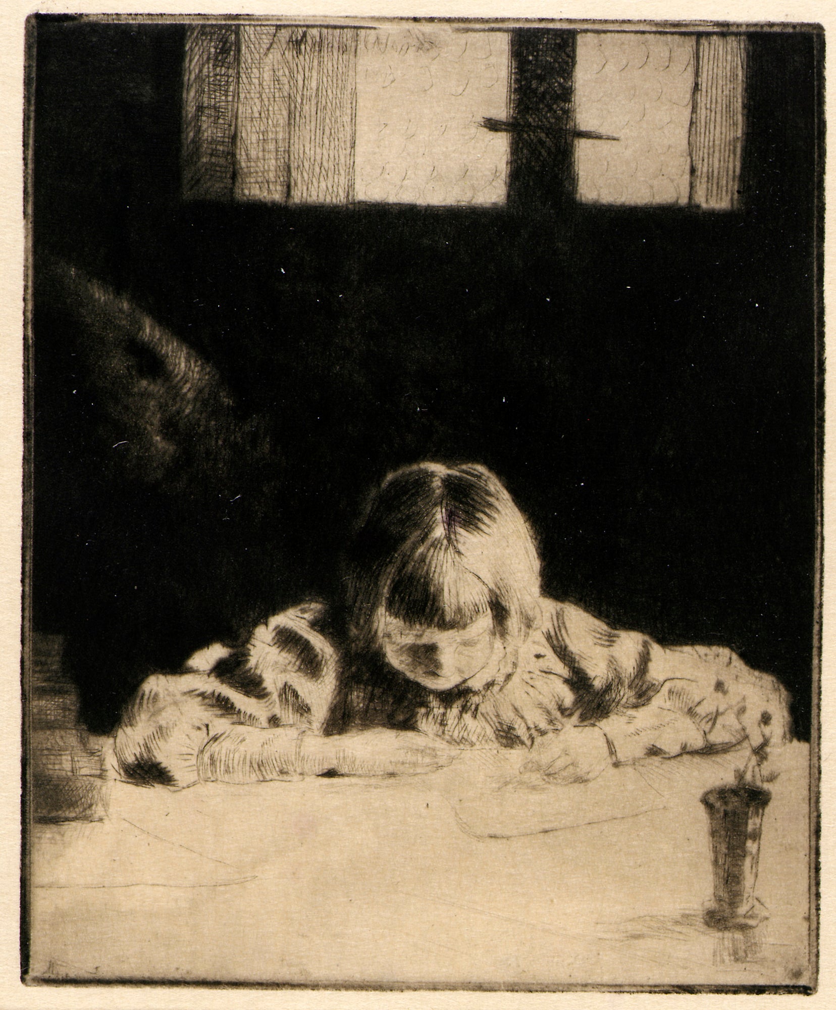 J. Alden Weir:The Little Student,16x12"(A3)Poster