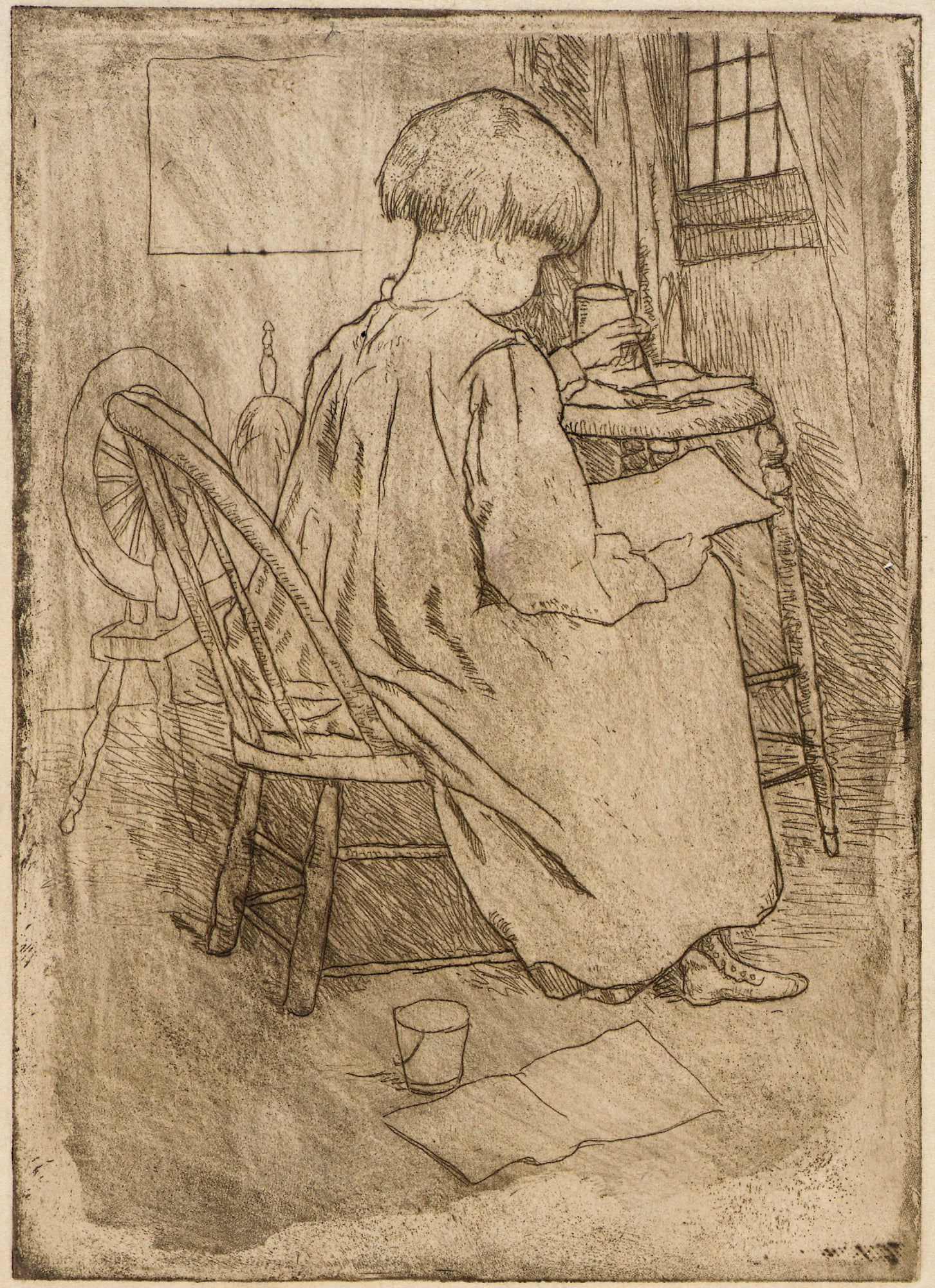 J. Alden Weir:The Little Artist,16x12"(A3)Poster