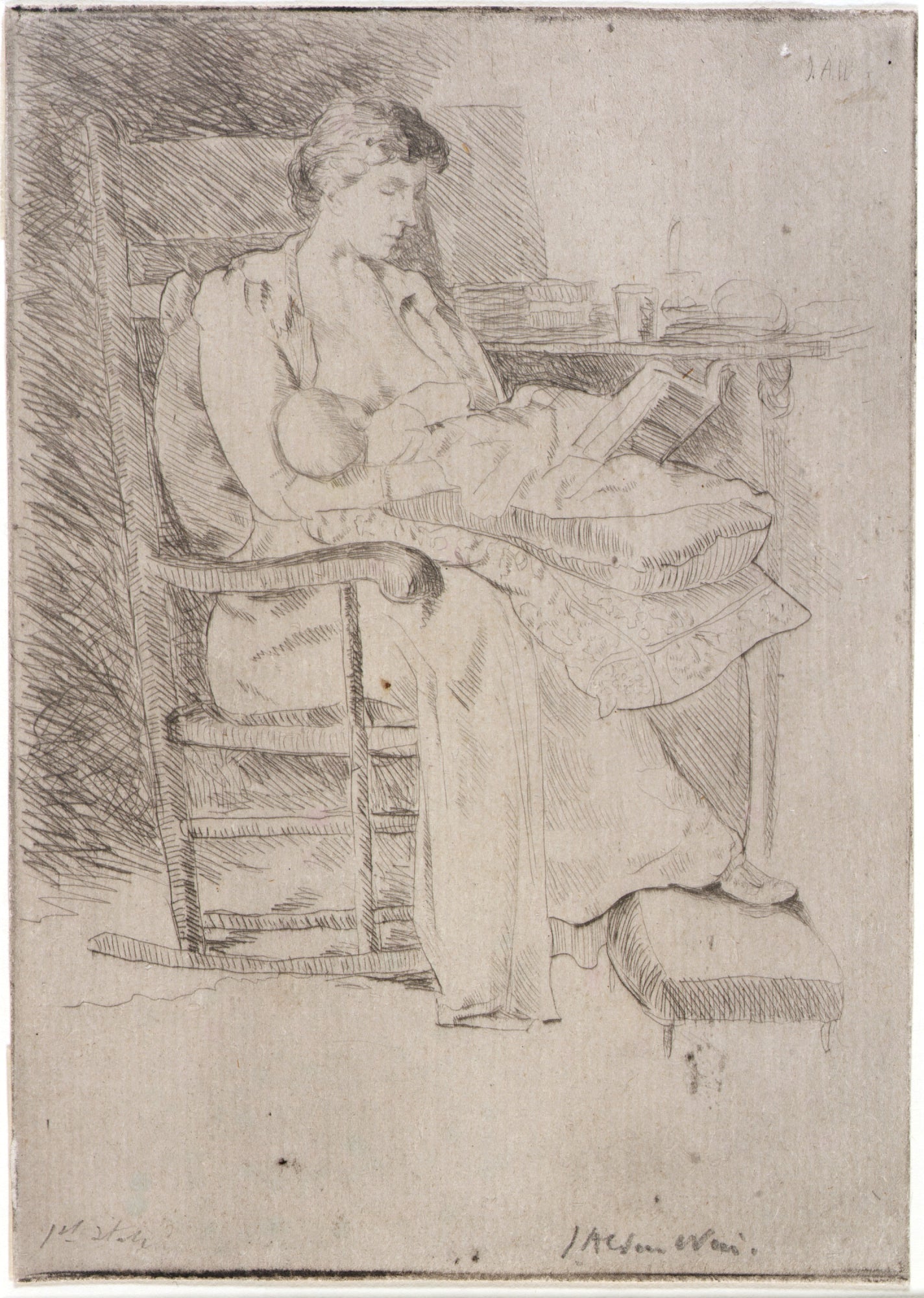 J. Alden Weir:Mother and Child no. 2,16x12"(A3)Poster