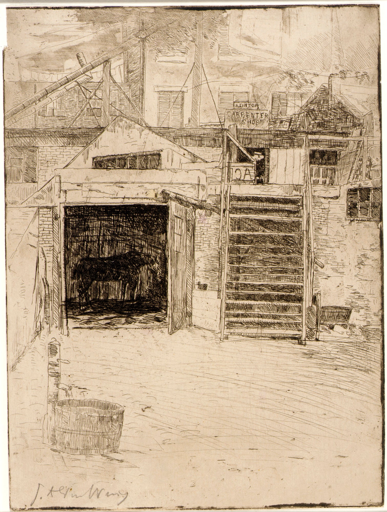 J. Alden Weir:The Carpenter's Shop,16x12"(A3)Poster