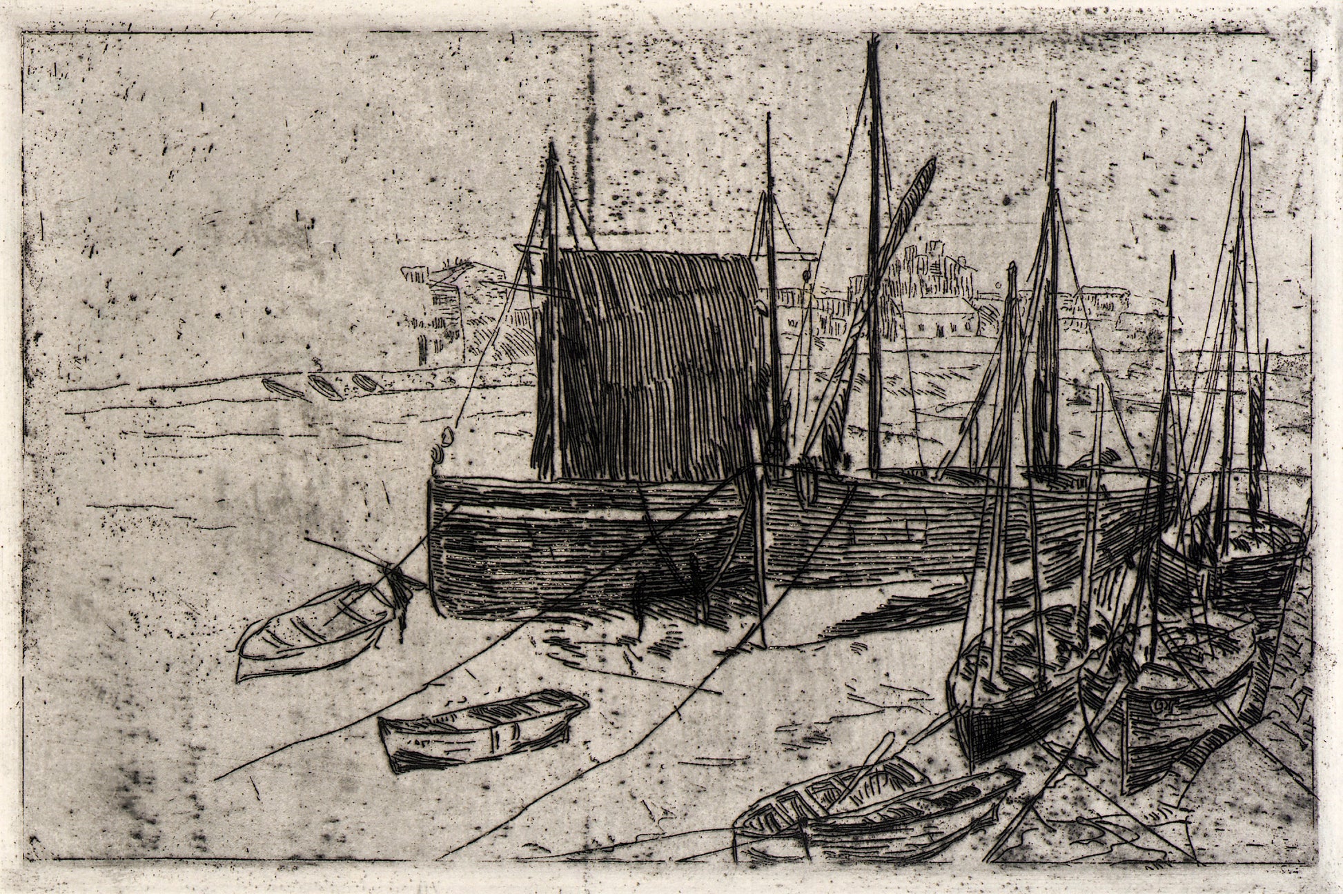 J. Alden Weir:Boats at Port Erin--Isle of Man,16x12"(A3)Poster