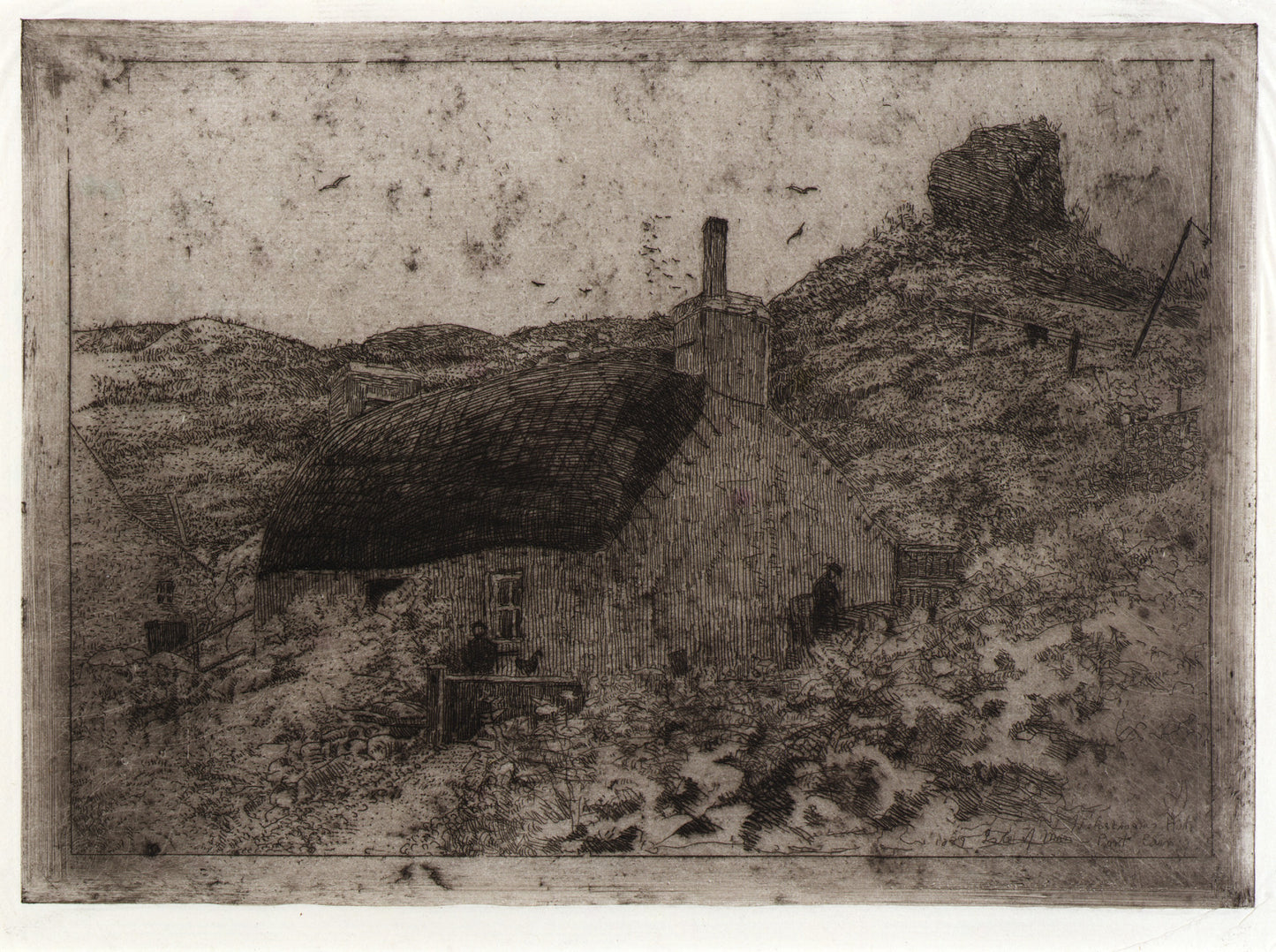 J. Alden Weir:Fisherman's Hut on the Hill--Isle of Man,16x12"(A3)Poster