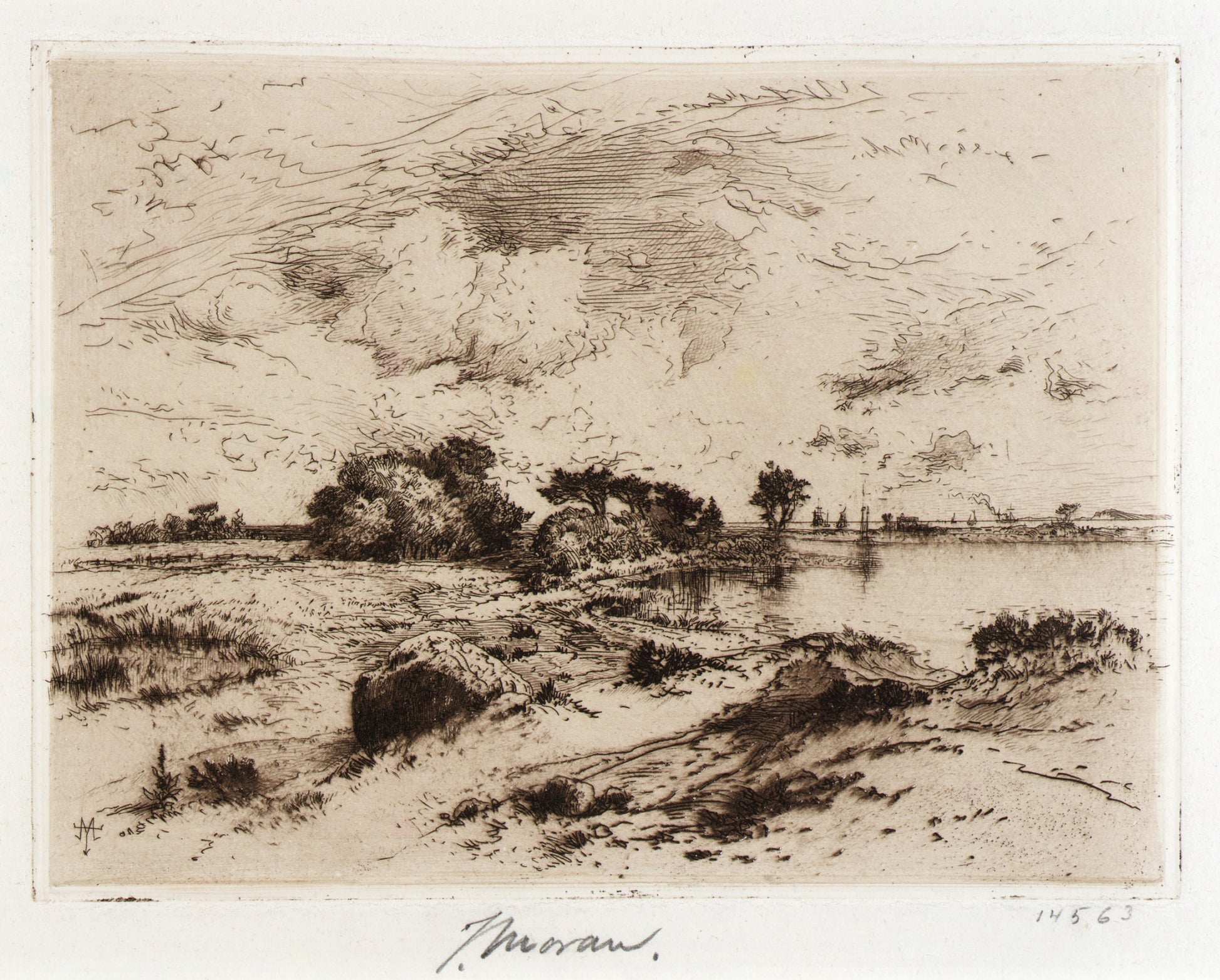 Thomas Moran:Three Mile Harbor Easthampton, L.I.,16x12"(A3)Poster