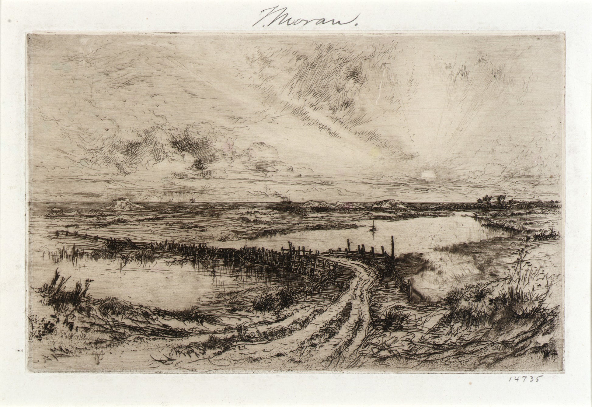 Thomas Moran:Hook Pond and Old Bridge,16x12"(A3)Poster