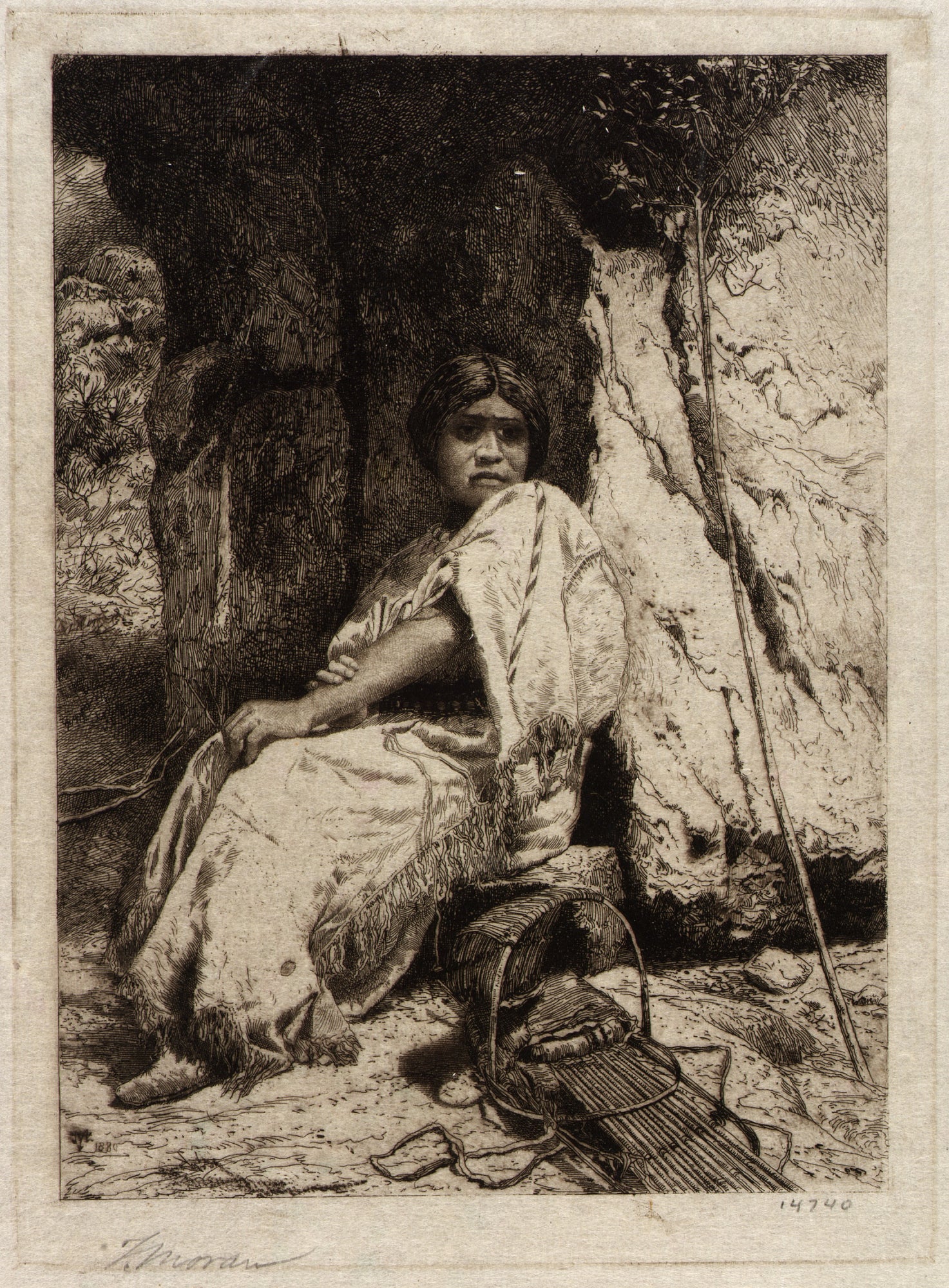 Thomas Moran:(An Indian Girl),16x12"(A3)Poster